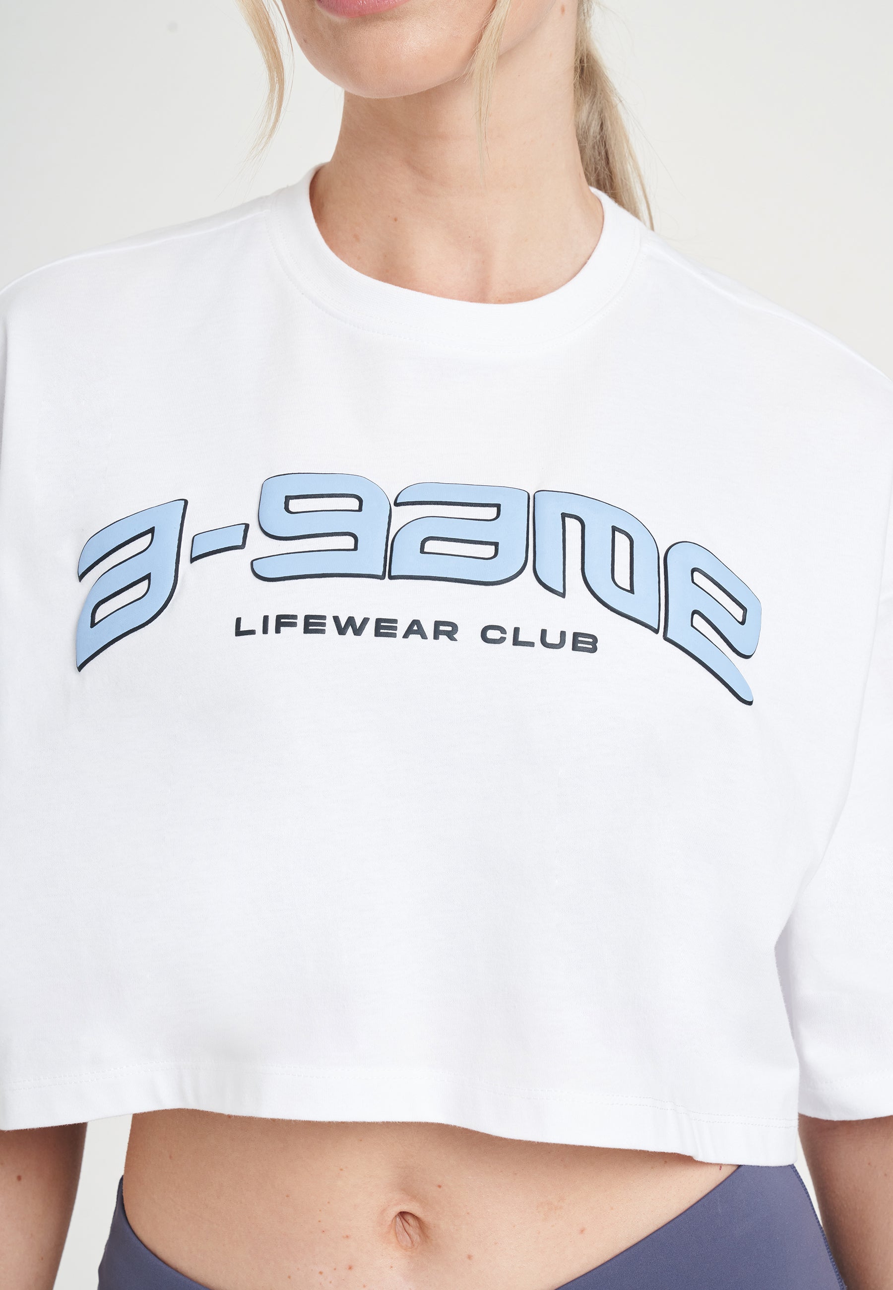 T-SHIRT COURT DÉCONTRACTÉ AVEC LOGO A-GAME ROTATE POUR FEMME - BLANC