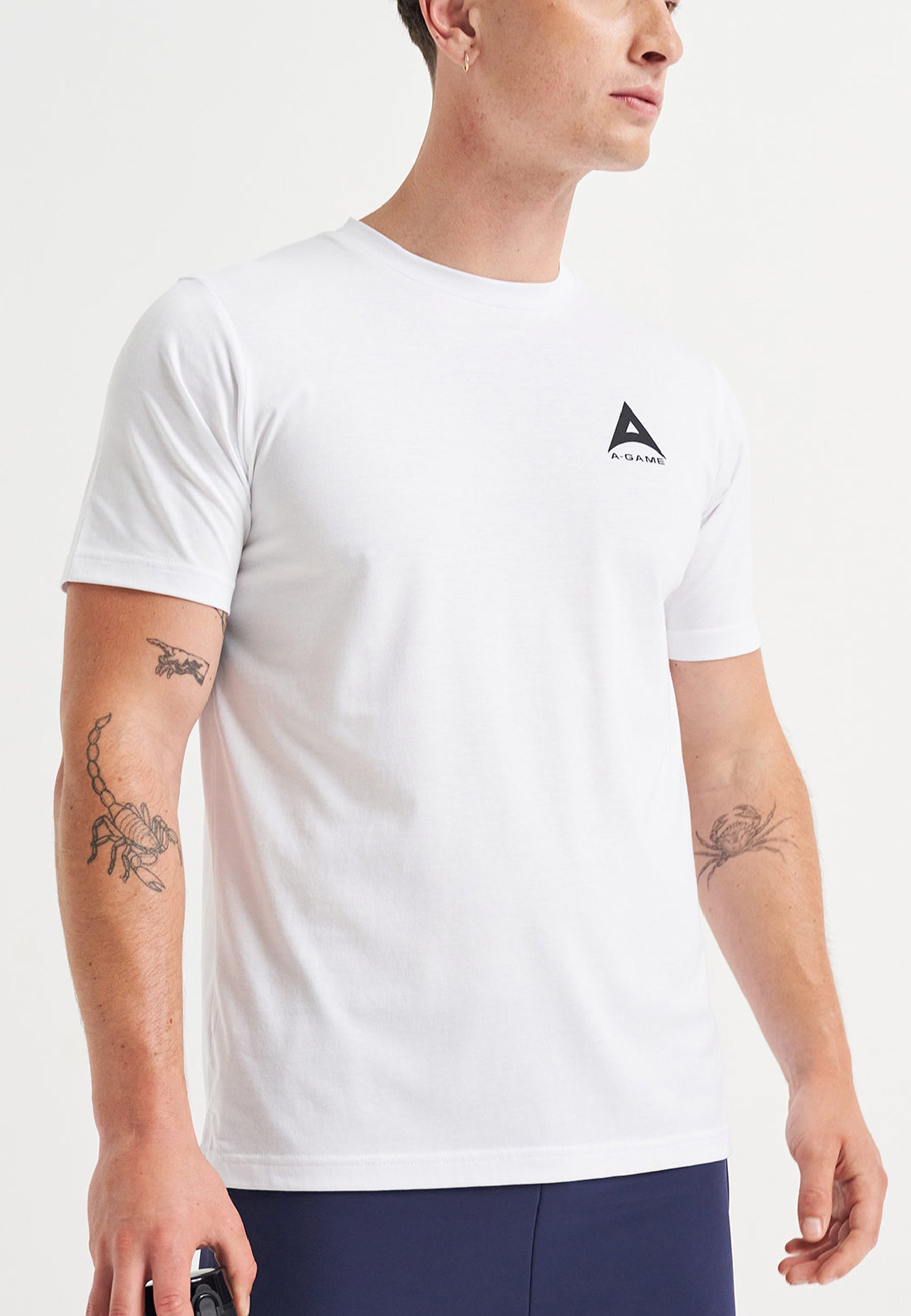T-shirt da uomo con logo grafico A-Game Star - bianca