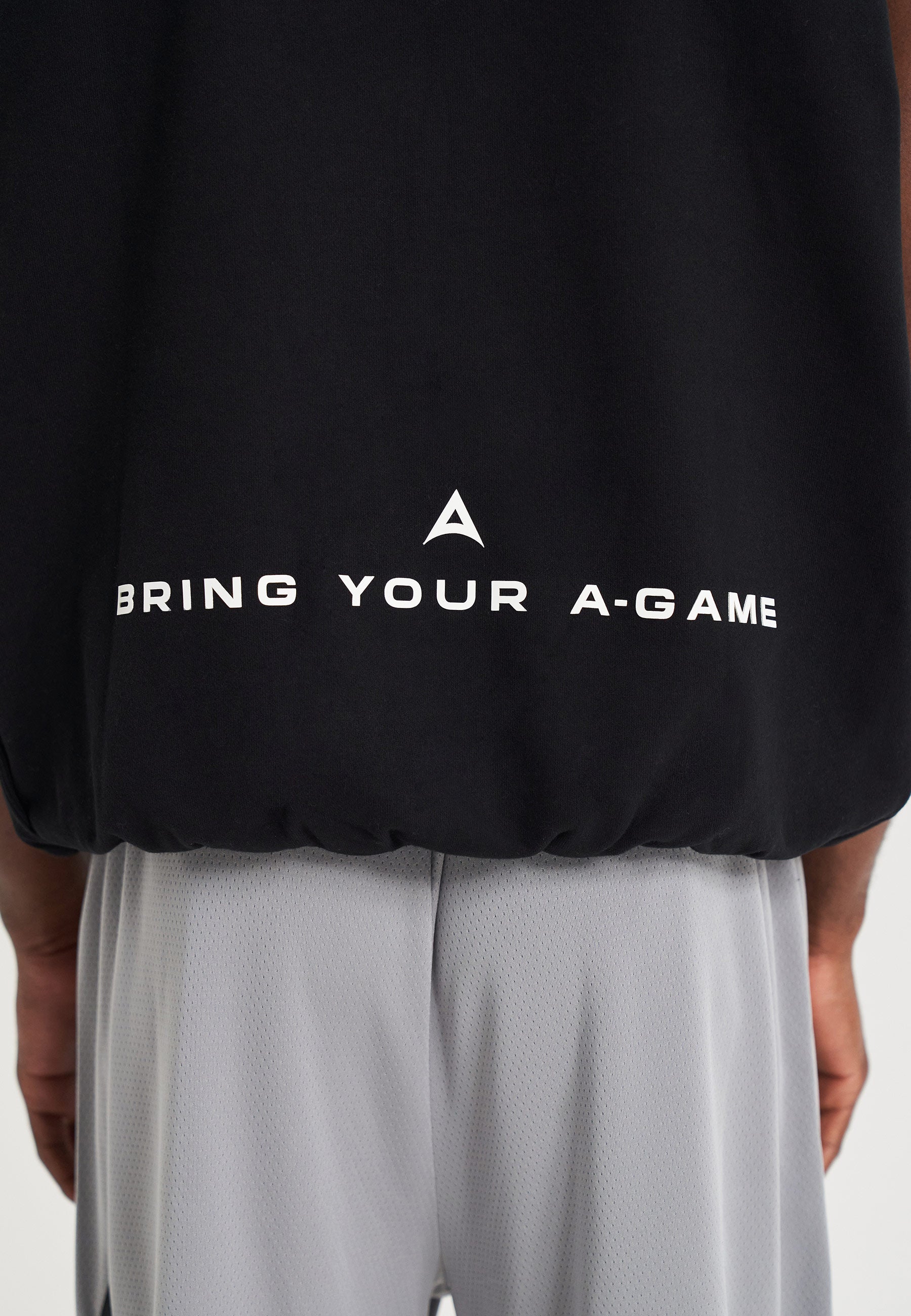 Felpa senza maniche con grafica Bring Your A-Game da uomo - Nera