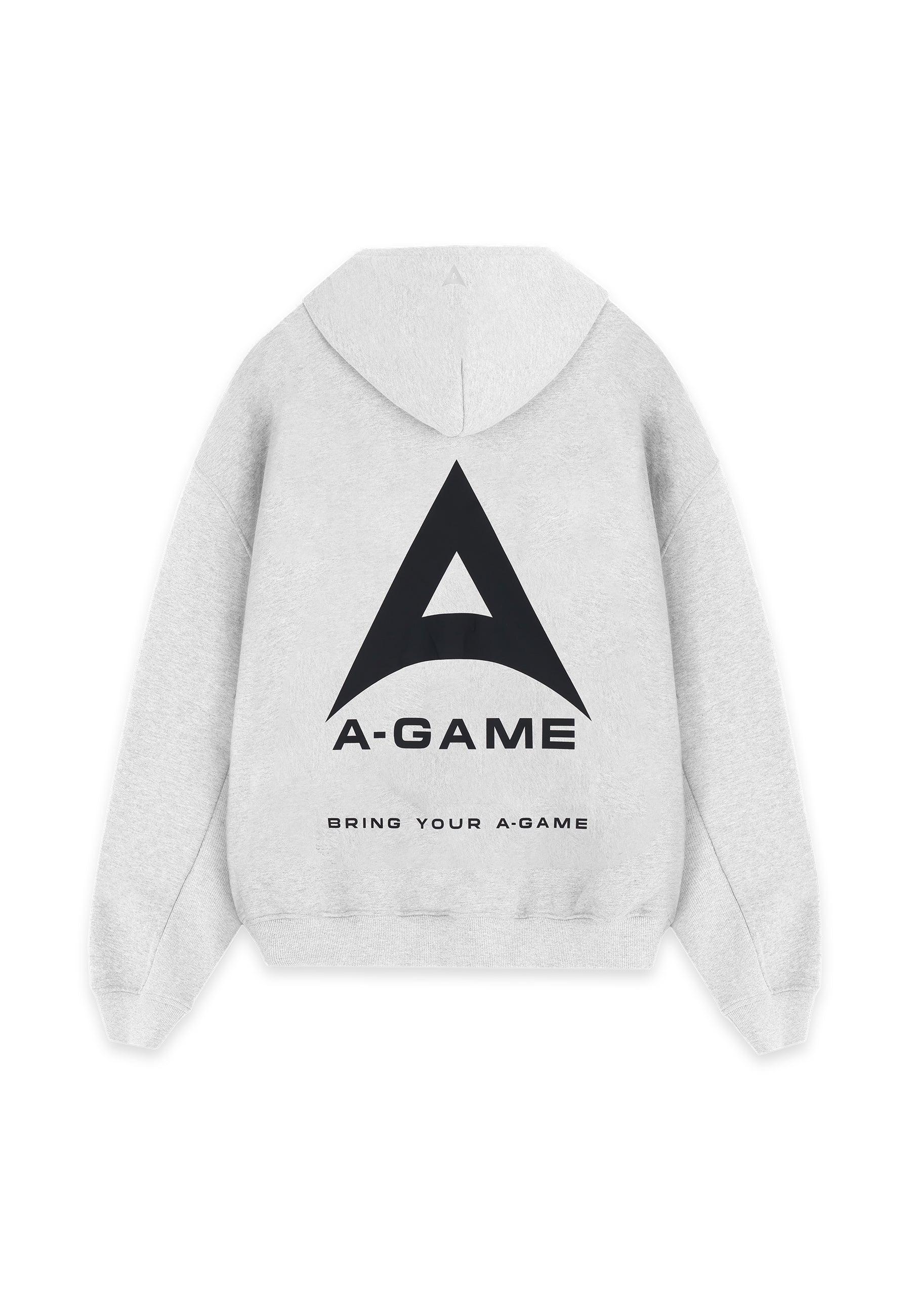 SWEAT À CAPUCHE RELAXÉ GRAPHIQUE A-GAME LOGO POUR HOMMES - NEIGE MARL