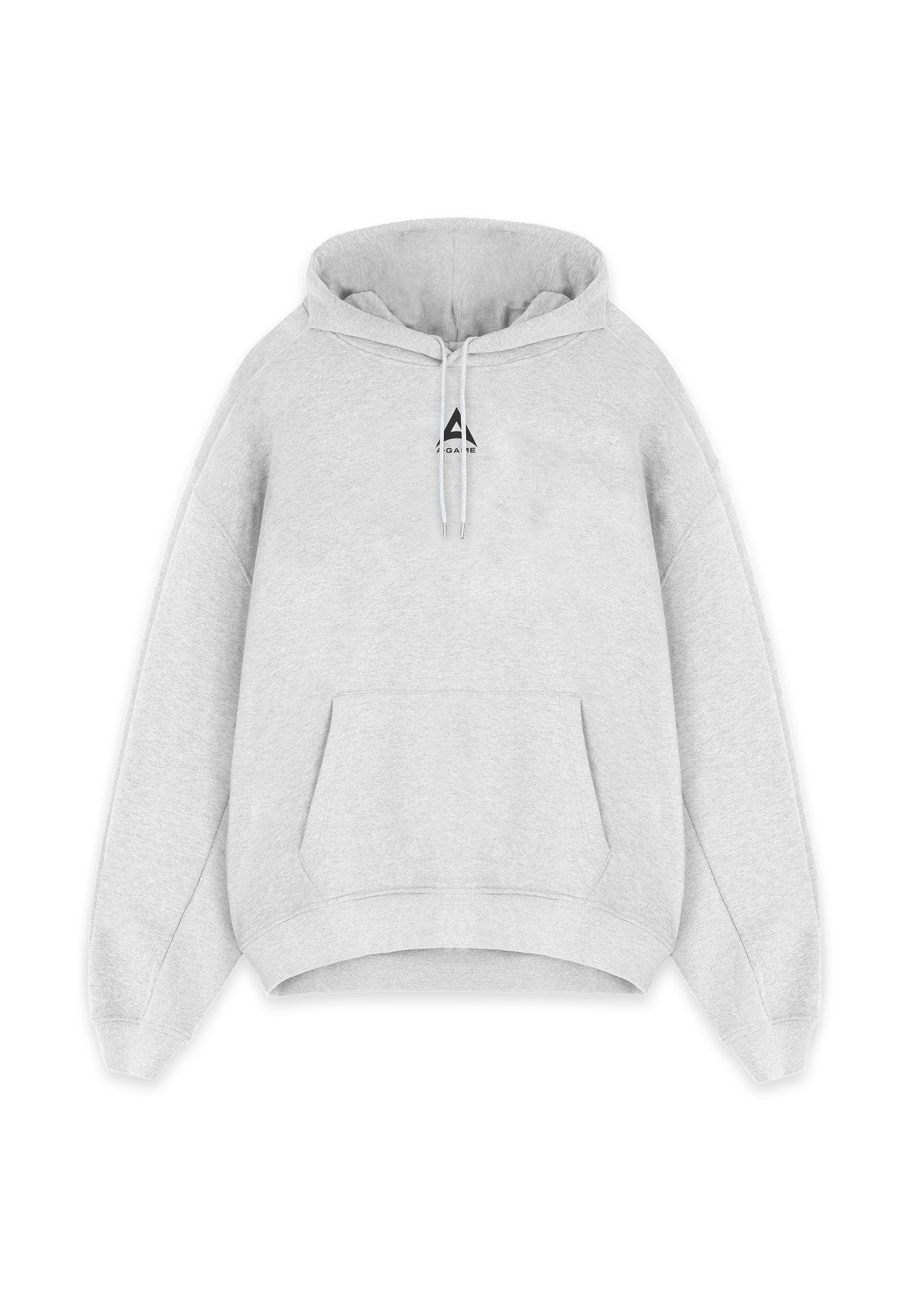 SWEAT À CAPUCHE RELAXÉ GRAPHIQUE A-GAME LOGO POUR HOMMES - NEIGE MARL