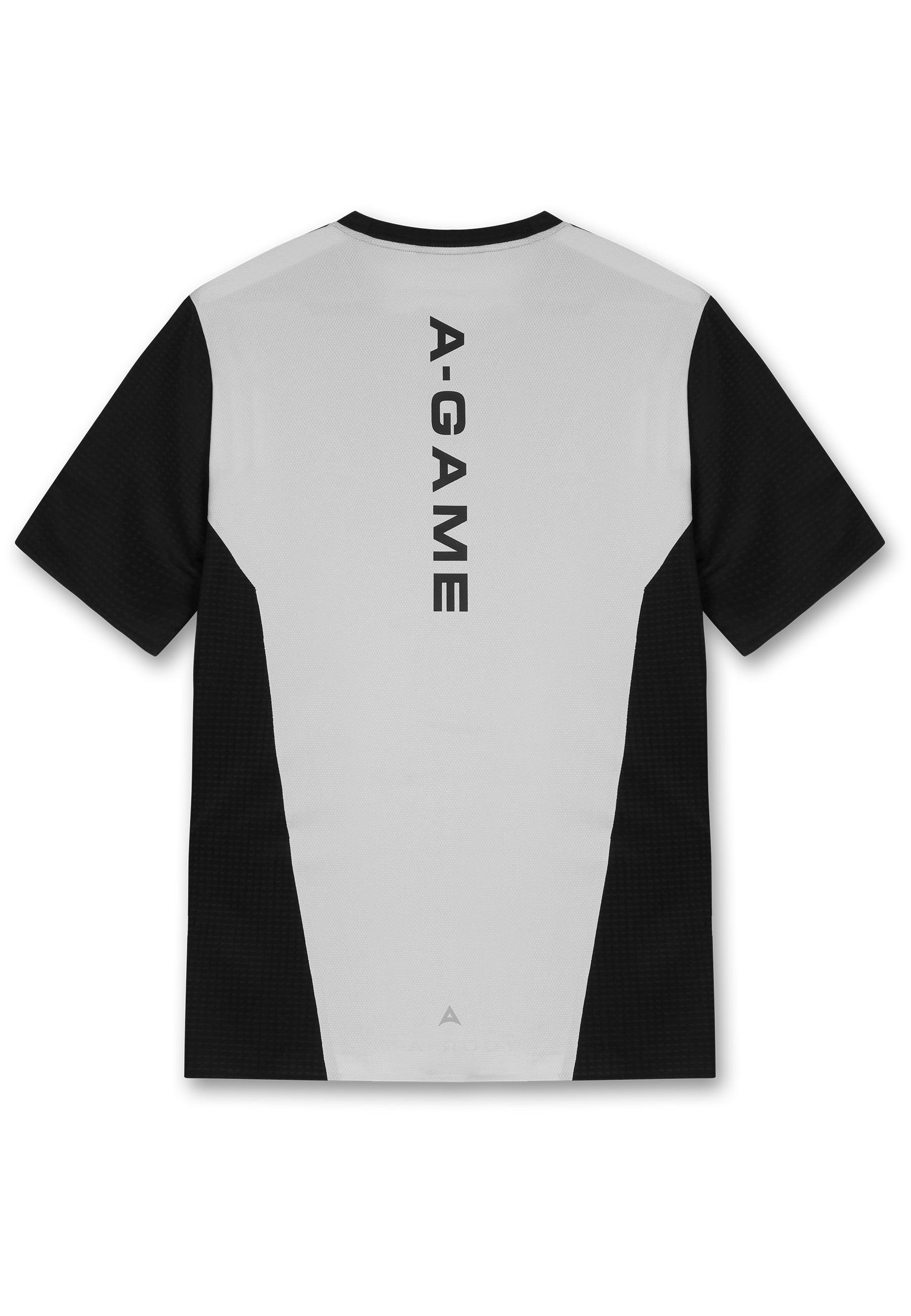 Maglietta da allenamento con pannelli A-Game da uomo - Nera/Grigio chiaro
