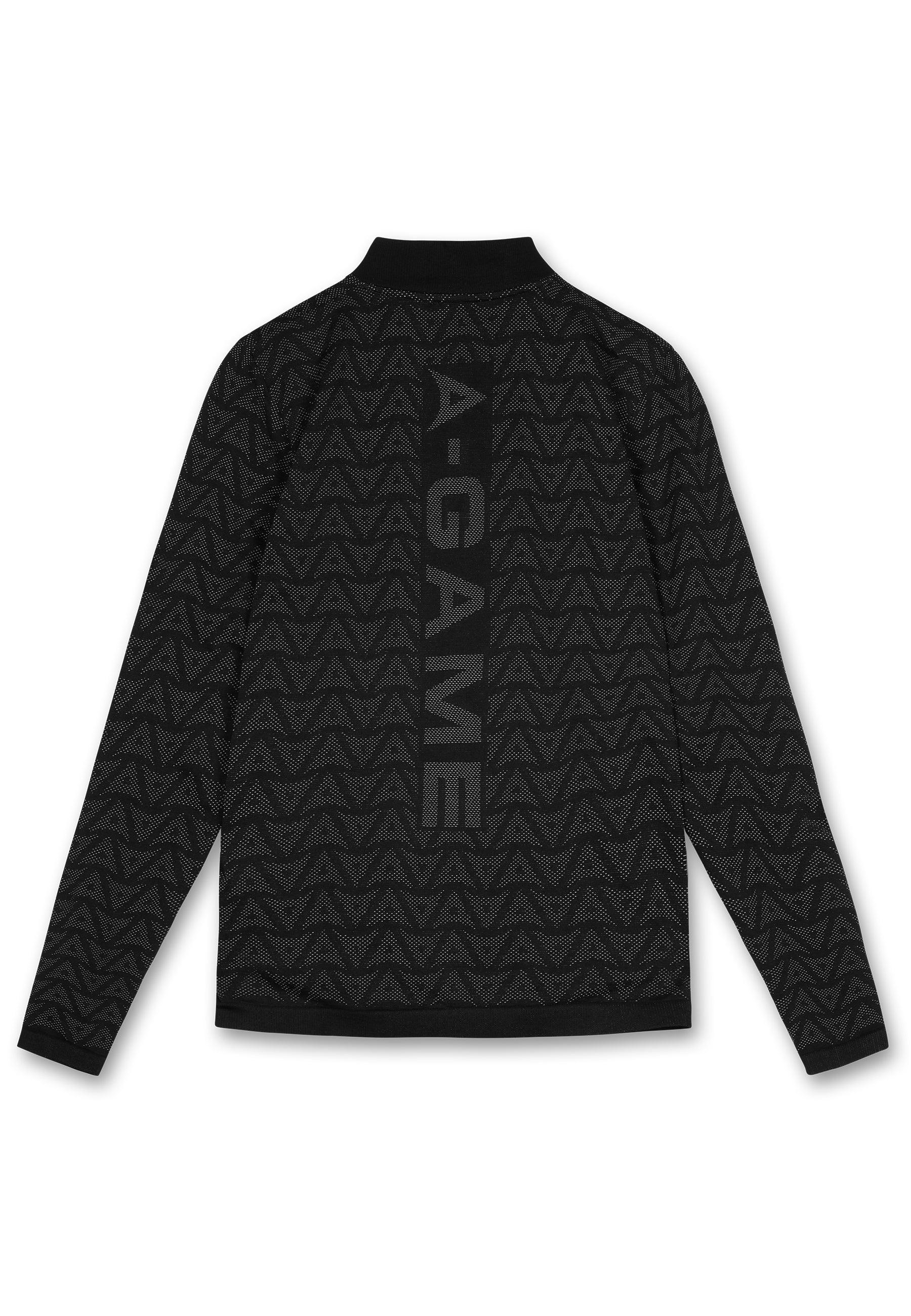 Maglia da allenamento a maniche lunghe con logo A-Game Seamless da uomo - Nera