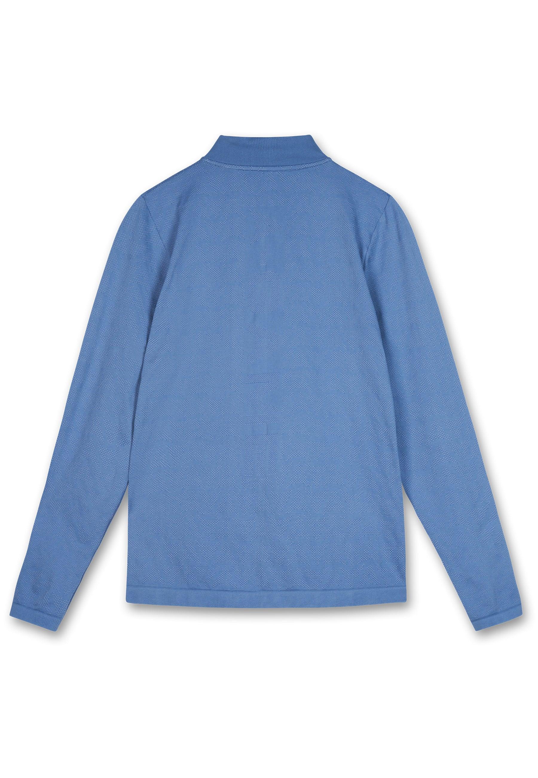 HAUT À MANCHES LONGUES D'ENTRAÎNEMENT AVEC LOGO SANS COUTURE A-GAME POUR HOMMES - BLEU OCÉAN
