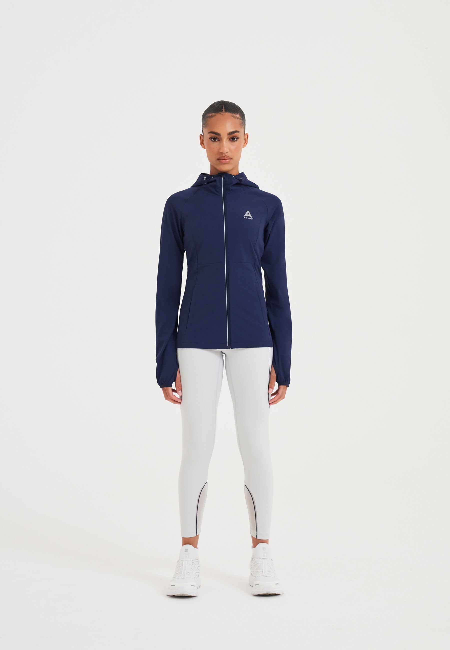 Giacca da corsa aderente leggera A-Game da donna - Blu Corona/Argento