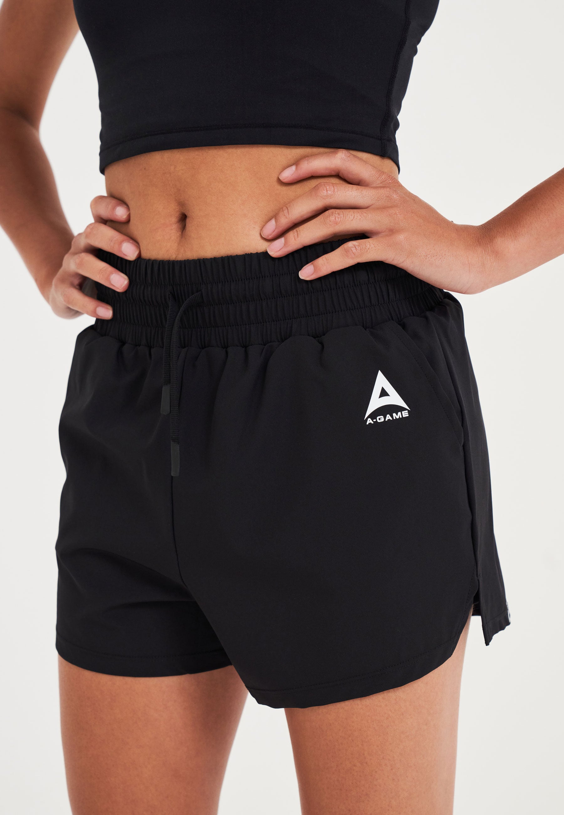 SHORT DE COUREUR D'ENTRAÎNEMENT A-GAME POUR FEMME - NOIR