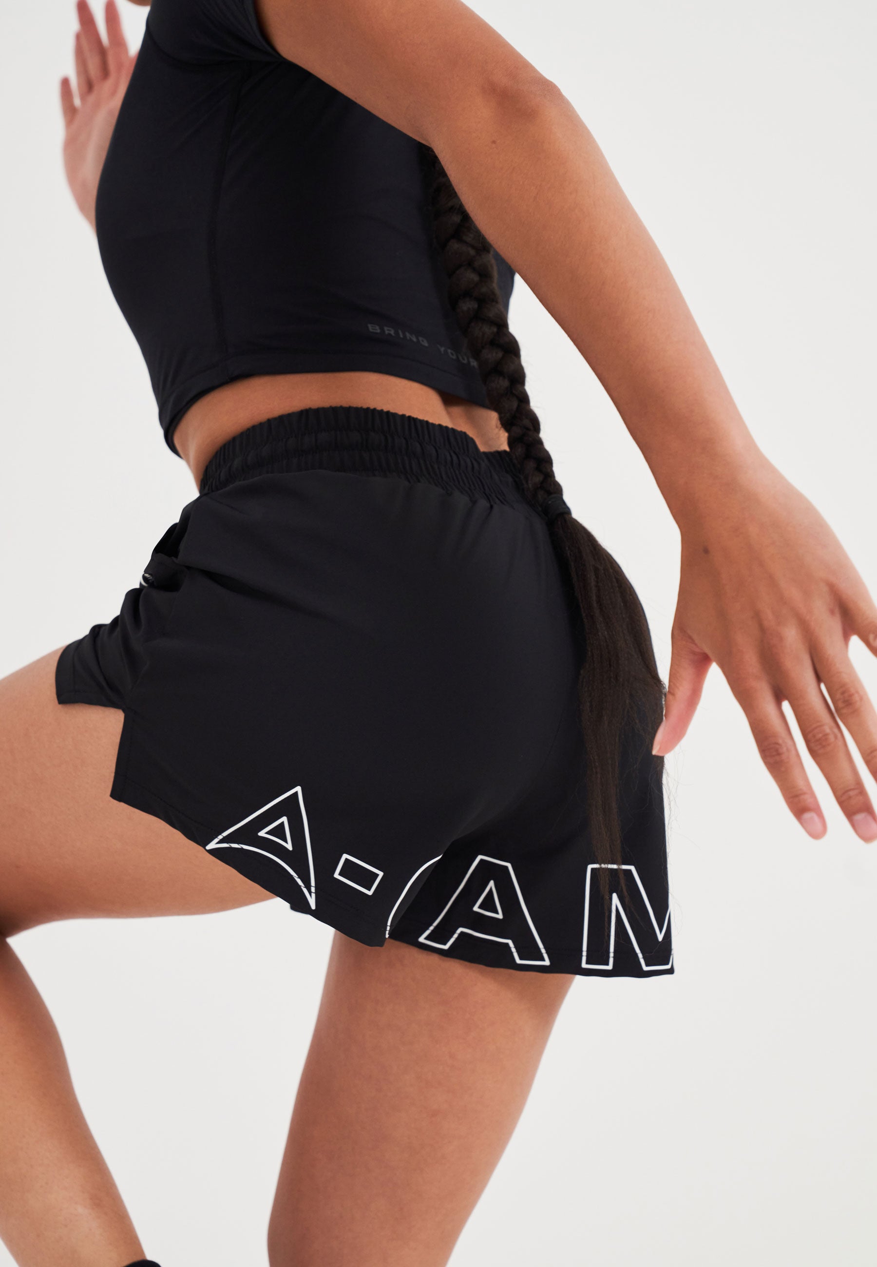 SHORT DE COUREUR D'ENTRAÎNEMENT A-GAME POUR FEMME - NOIR