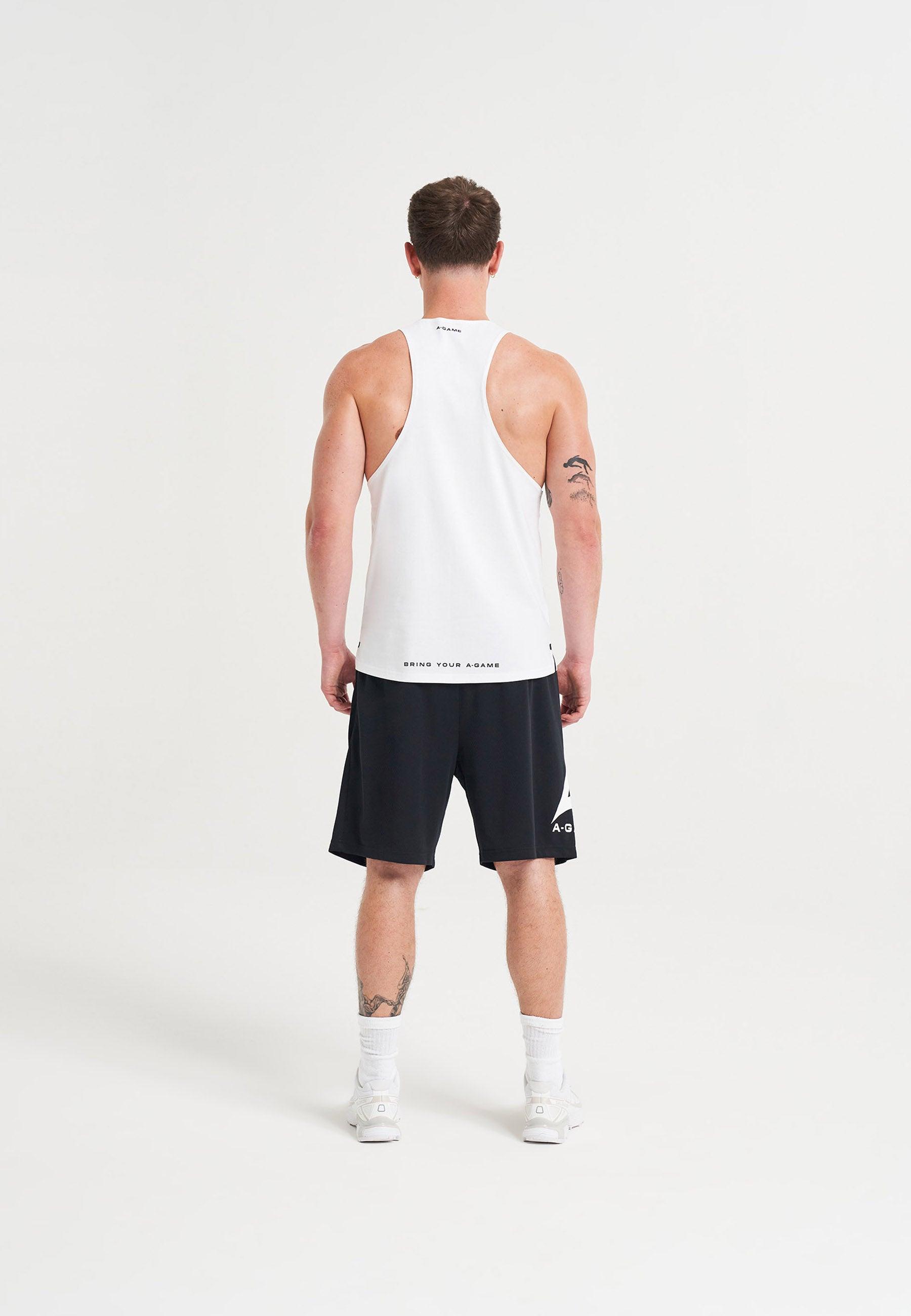 SHORT DE BASKET-BALL AVEC LOGO A-GAME POUR HOMMES - NOIR