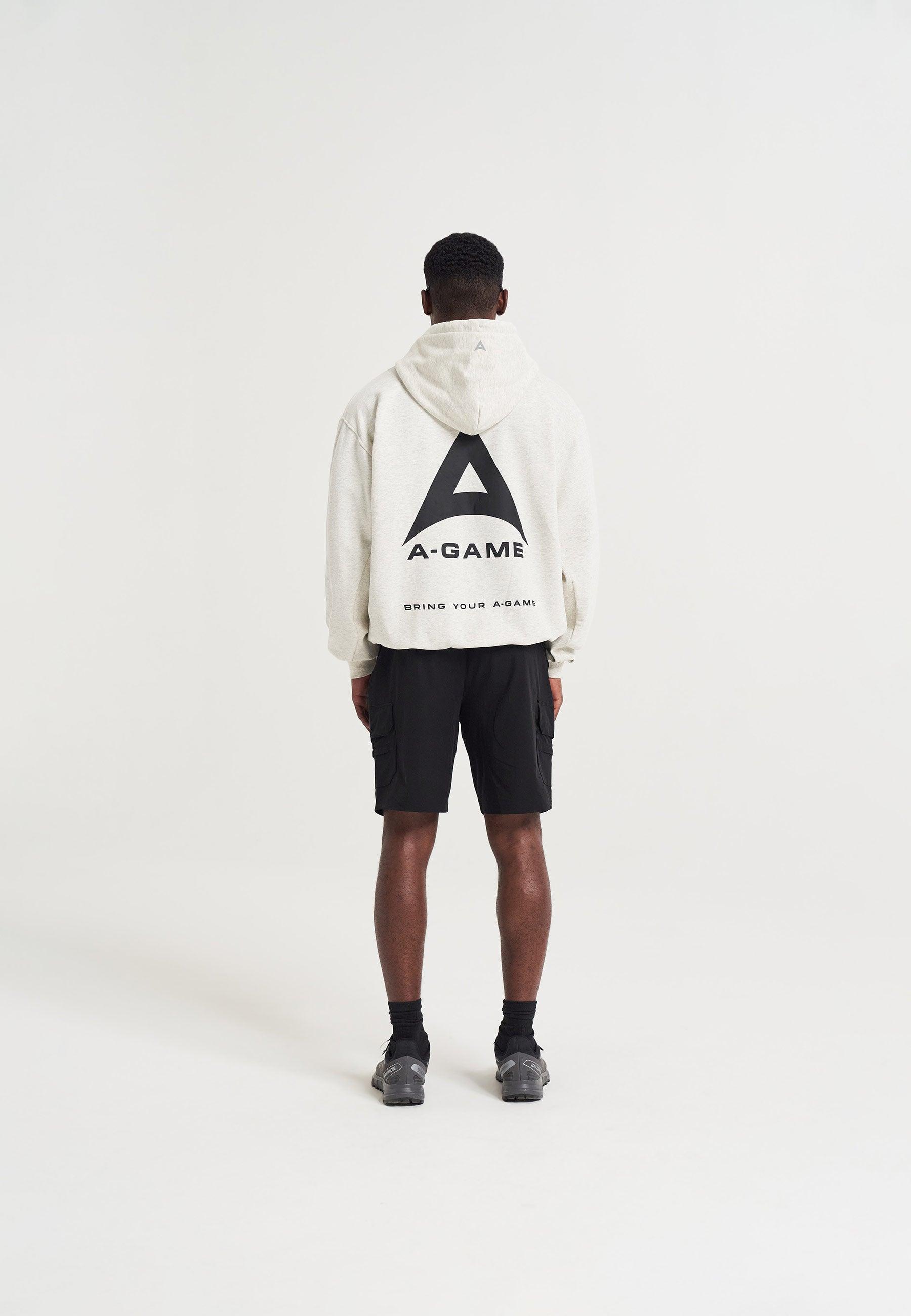 SWEAT À CAPUCHE RELAXÉ GRAPHIQUE A-GAME LOGO POUR HOMMES - NEIGE MARL
