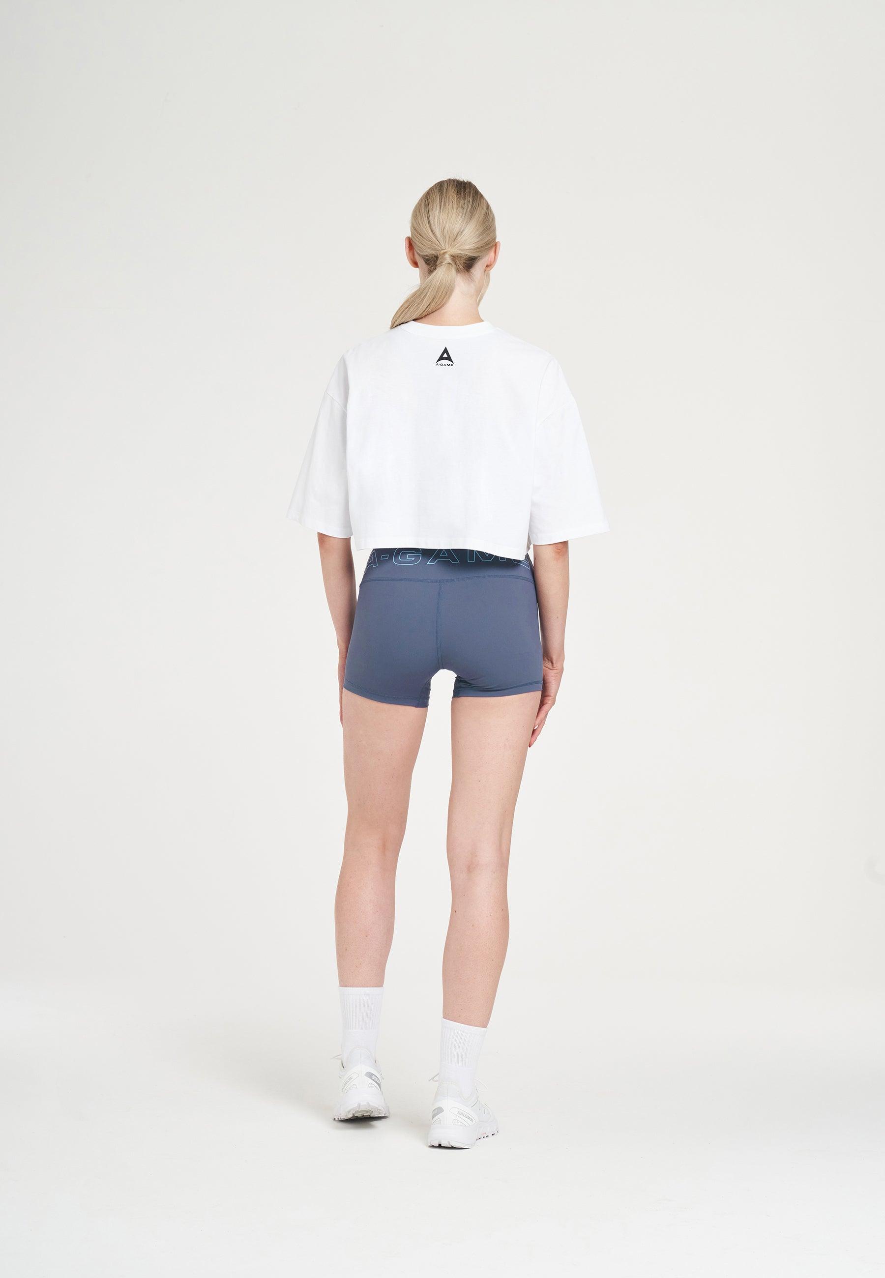 Mini pantaloncini da allenamento con logo A-Game da donna - blu