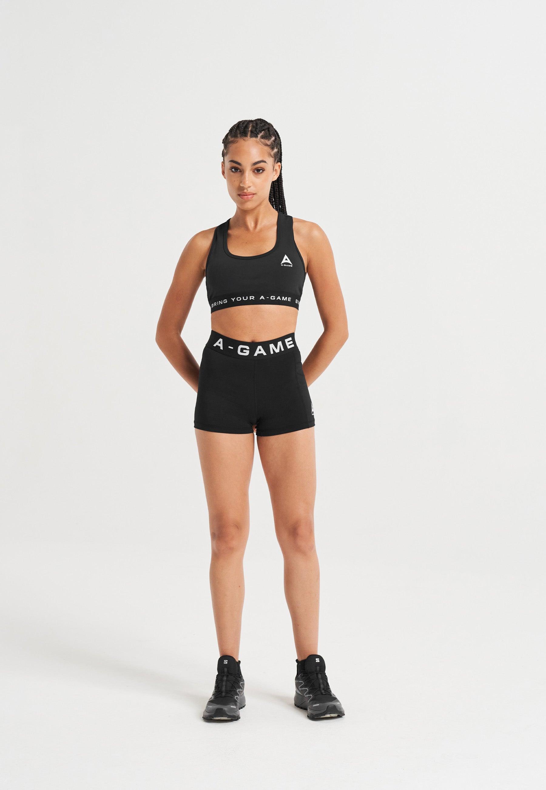 SOUTIEN-GORGE D'ENTRAÎNEMENT AVEC LOGO A-GAME POUR FEMME - NOIR