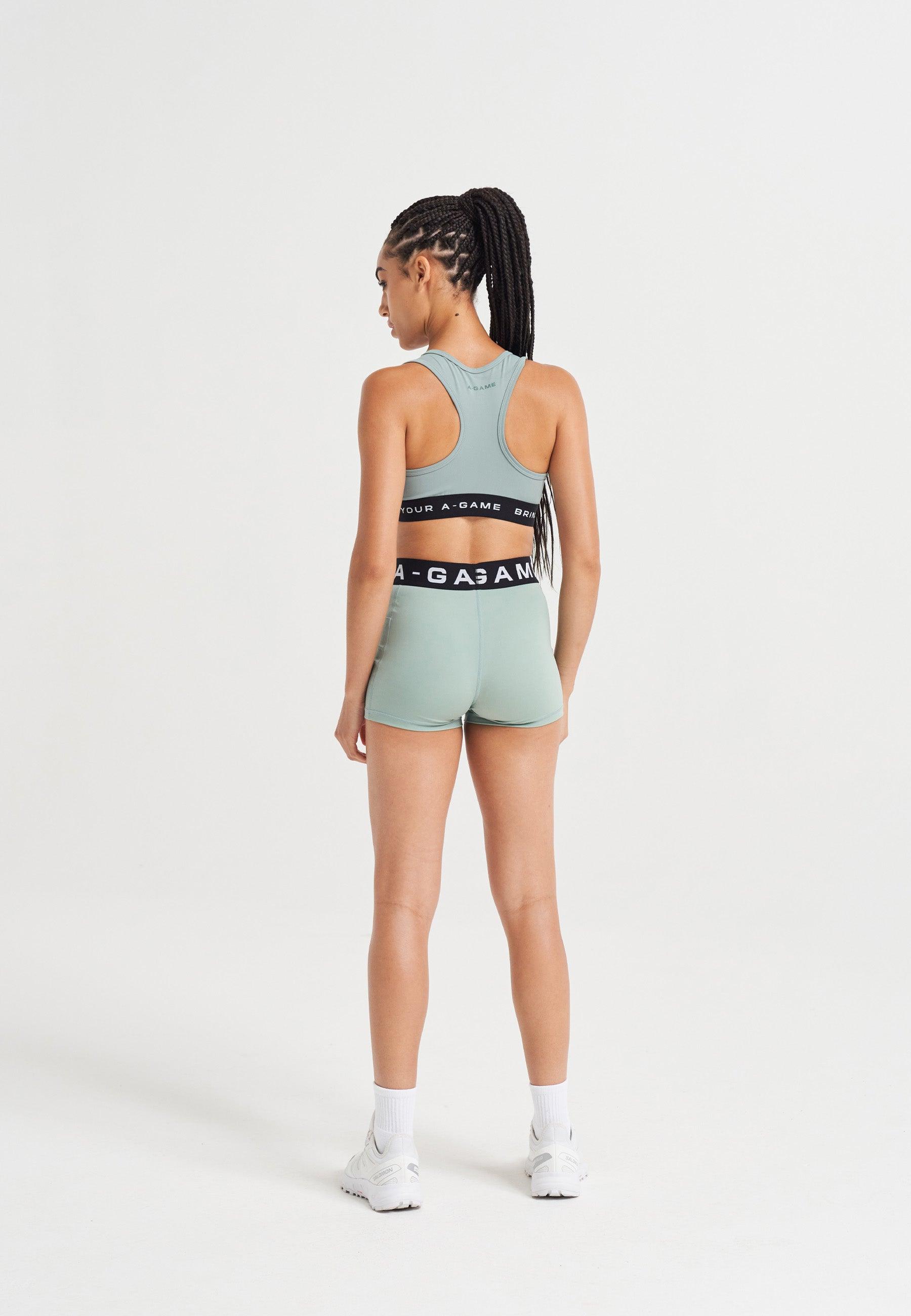 SOUTIEN-GORGE D'ENTRAÎNEMENT AVEC LOGO A-GAME POUR FEMME - VERT SAGE