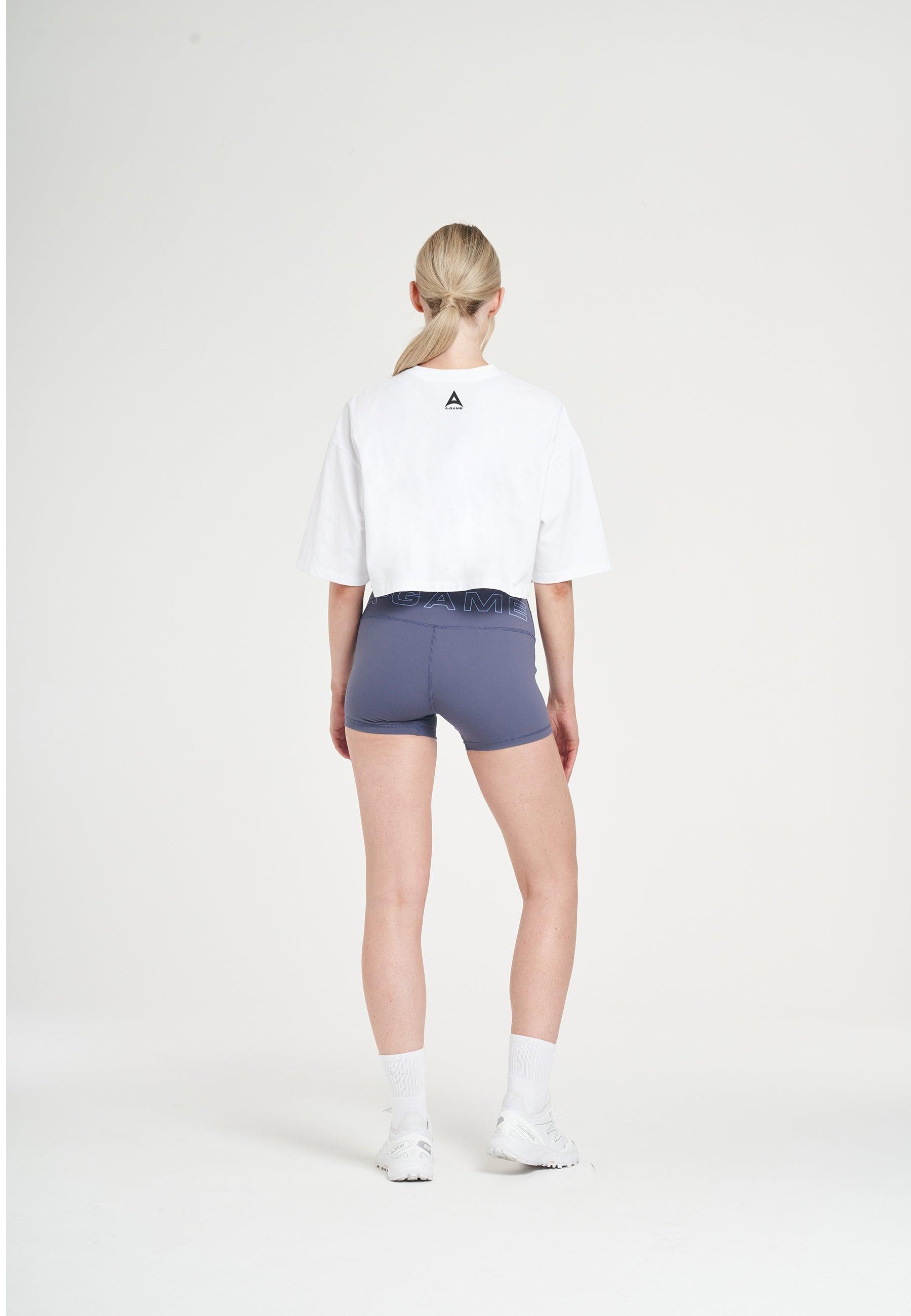 T-SHIRT COURT DÉCONTRACTÉ AVEC LOGO A-GAME ROTATE POUR FEMME - BLANC