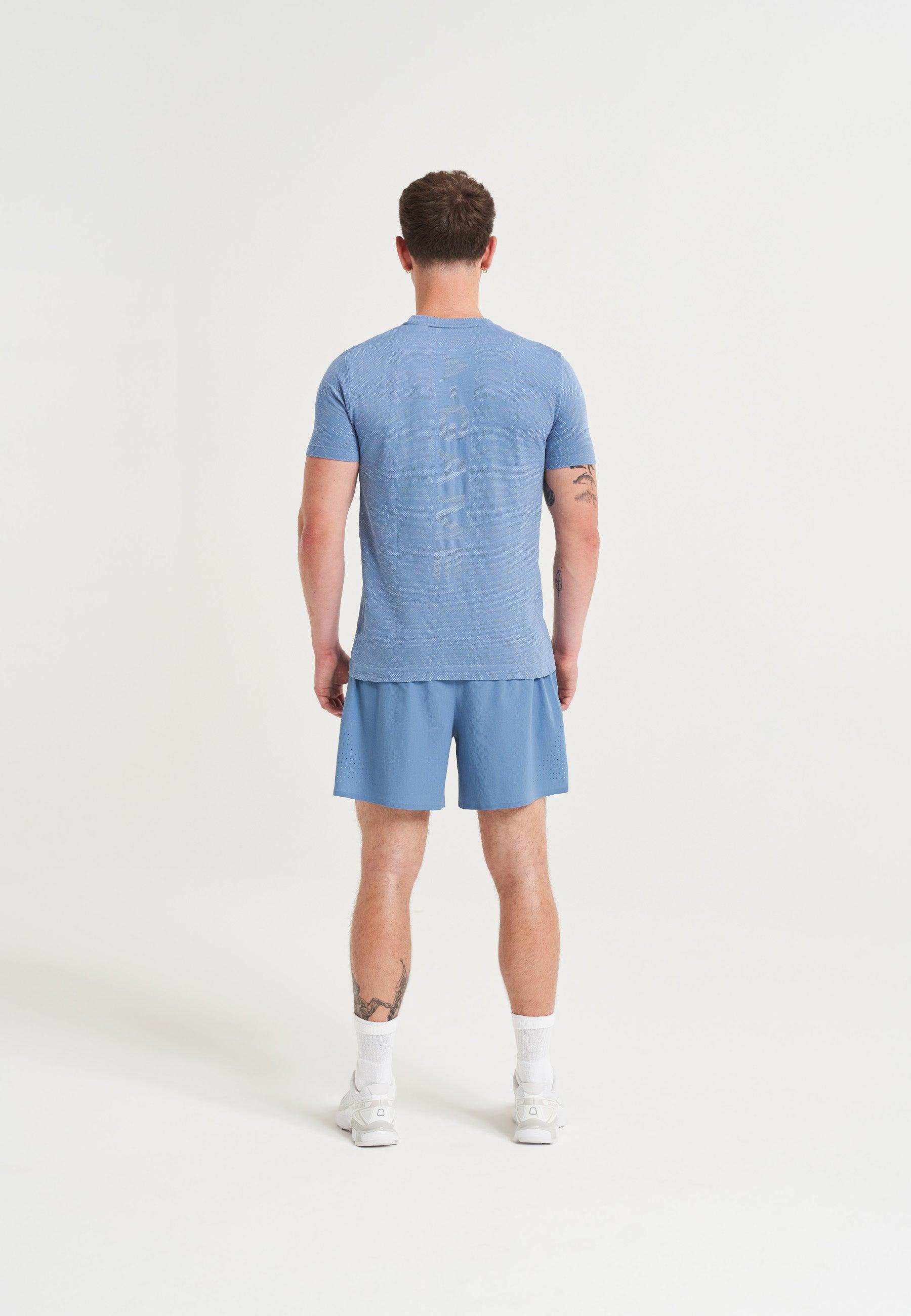 T-shirt da uomo con logo da allenamento A-Game Seamless - Blu oceano