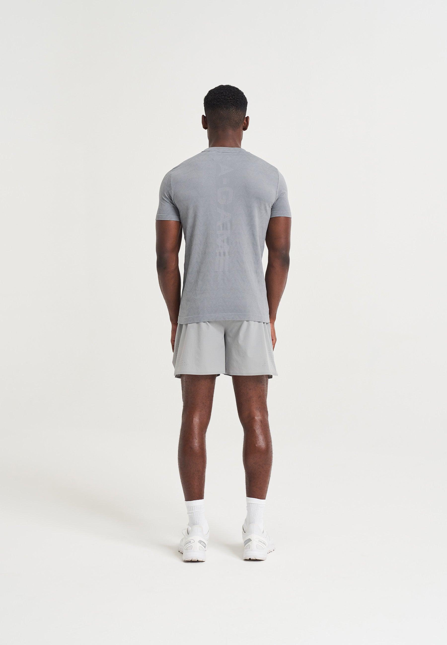 T-shirt da uomo con logo da allenamento A-Game Seamless - Grigio acciaio