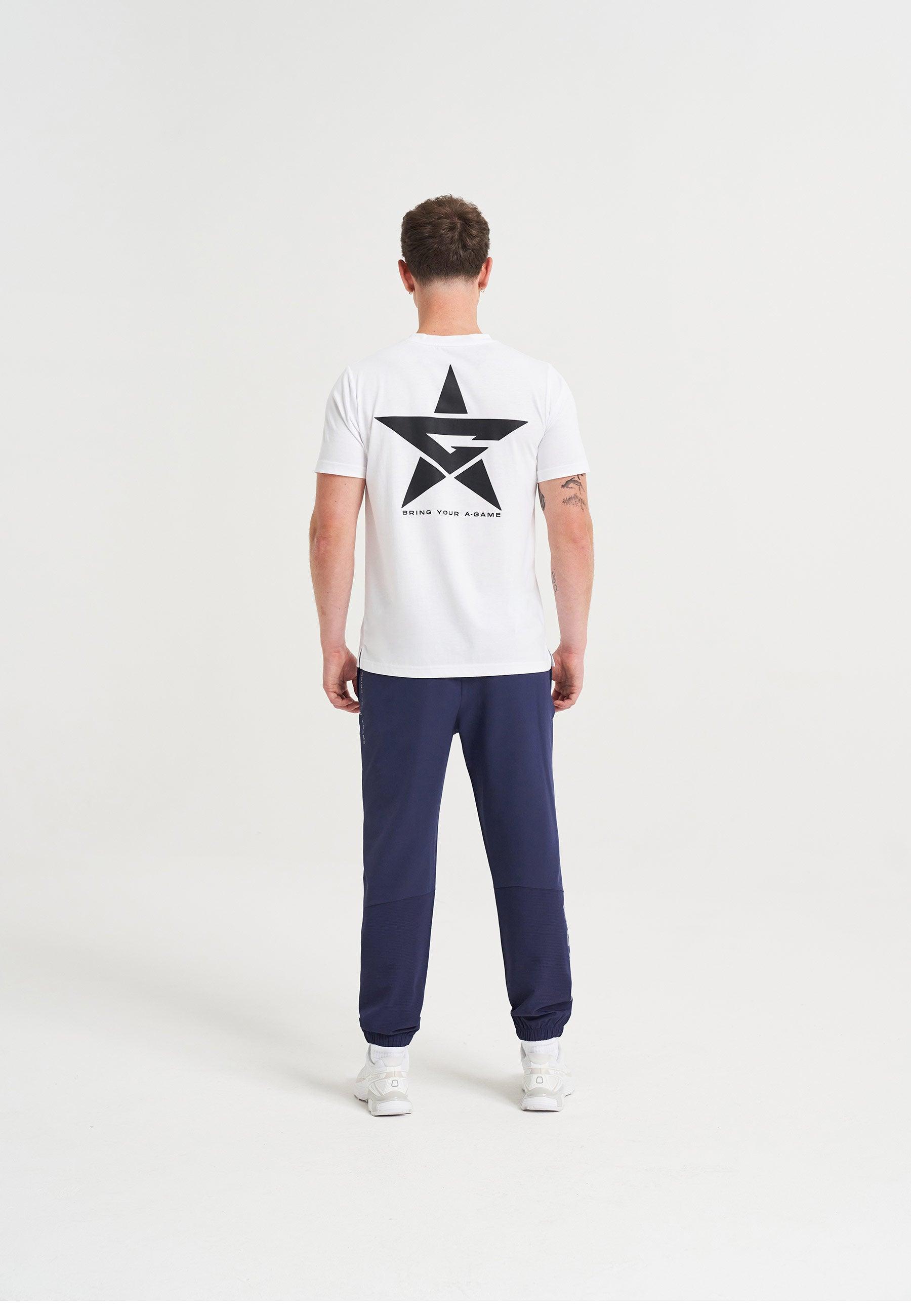 T-shirt da uomo con logo grafico A-Game Star - bianca