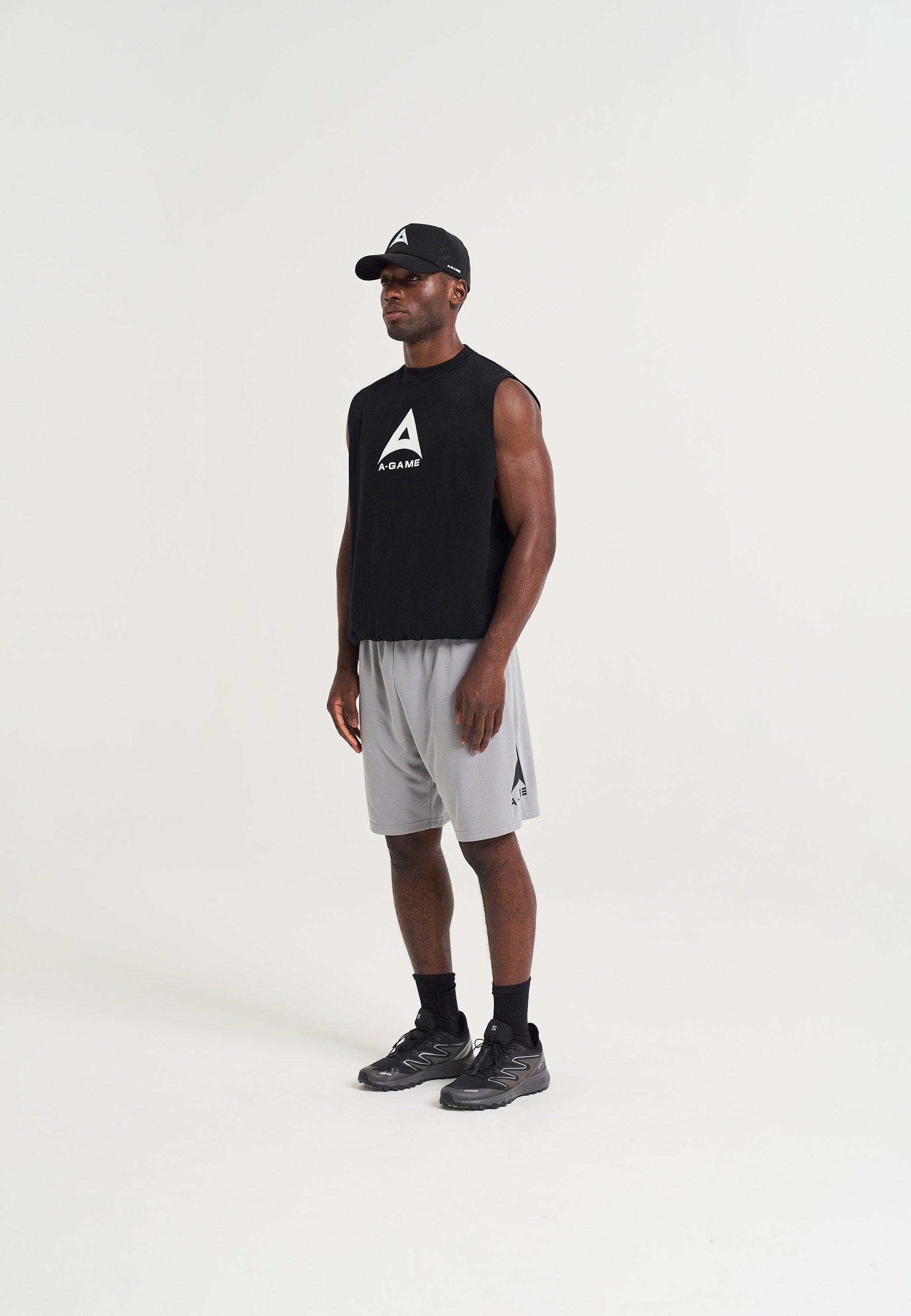 Felpa senza maniche con grafica Bring Your A-Game da uomo - Nera
