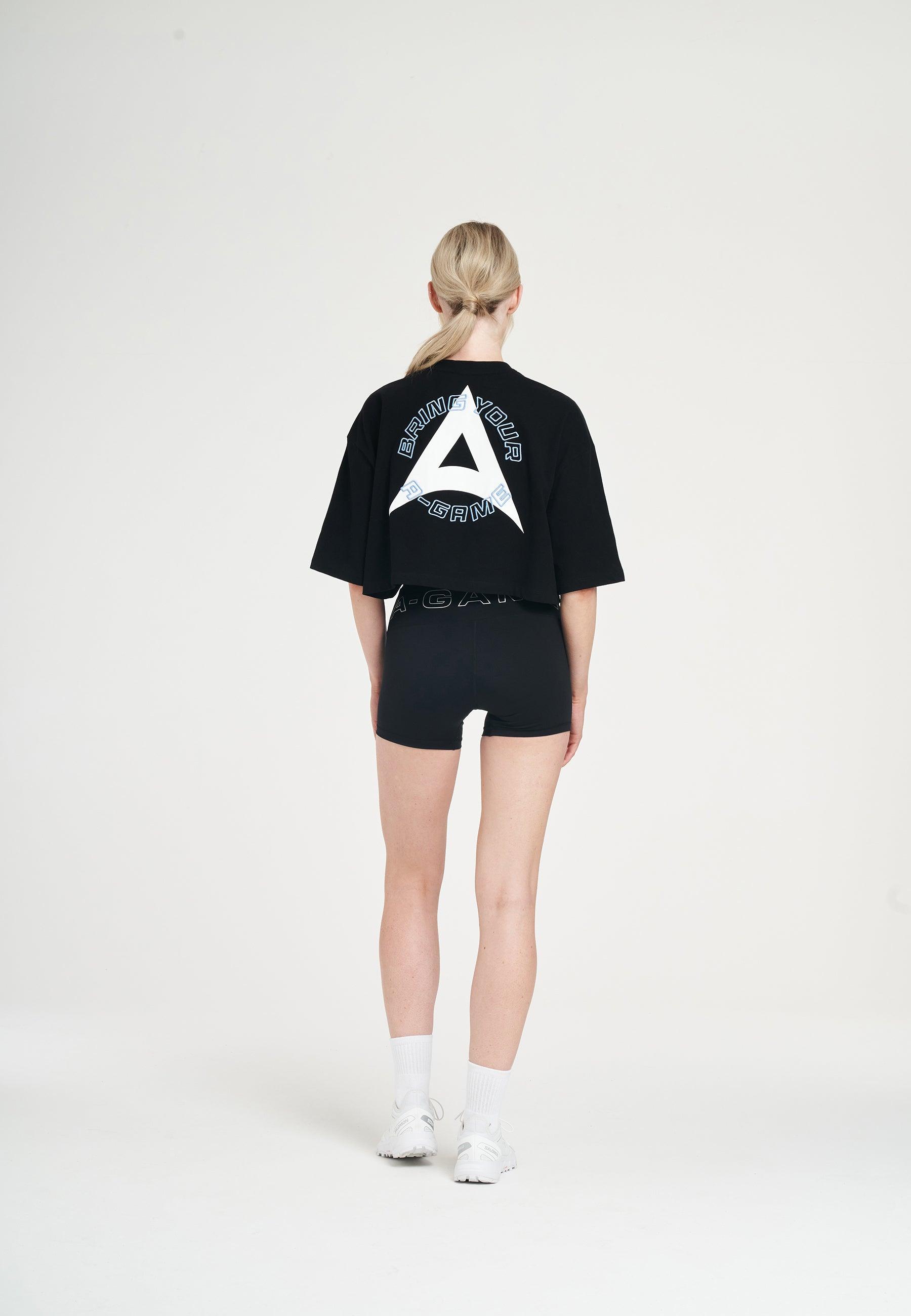 T-SHIRT COURT DÉCONTRACTÉ APPORTEZ VOTRE A-GAME POUR FEMMES - NOIR