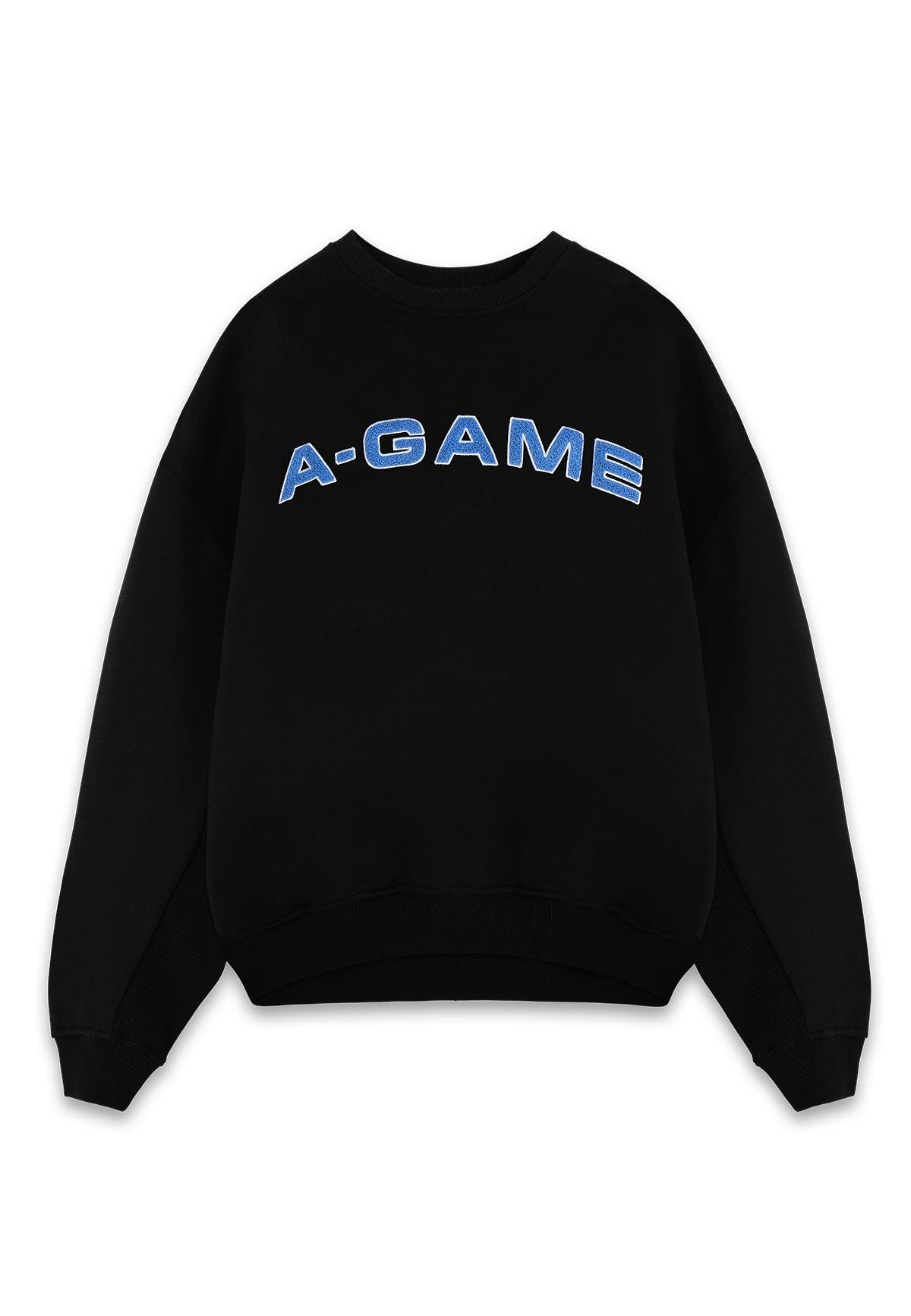 Felpa con logo in ciniglia A-Game da donna - Nera