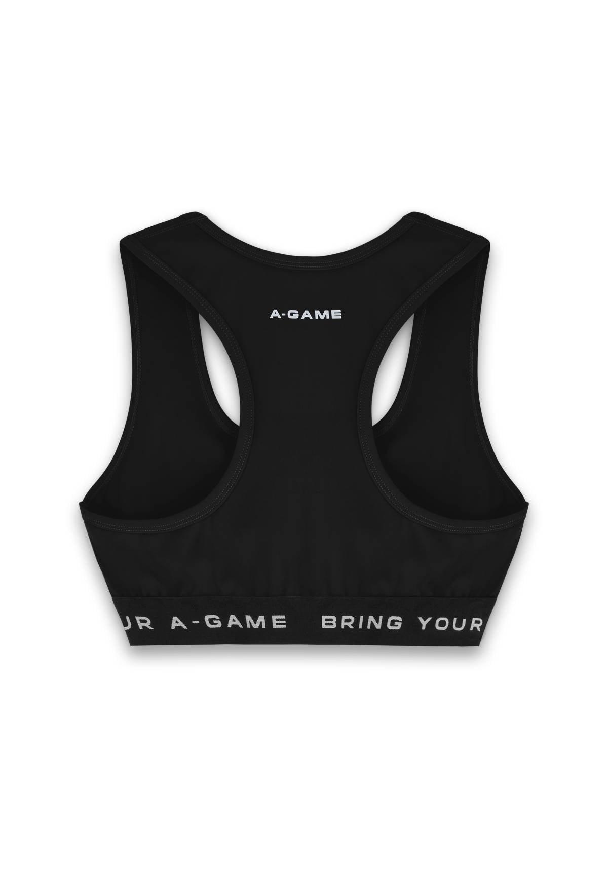 SOUTIEN-GORGE D'ENTRAÎNEMENT AVEC LOGO A-GAME POUR FEMME - NOIR