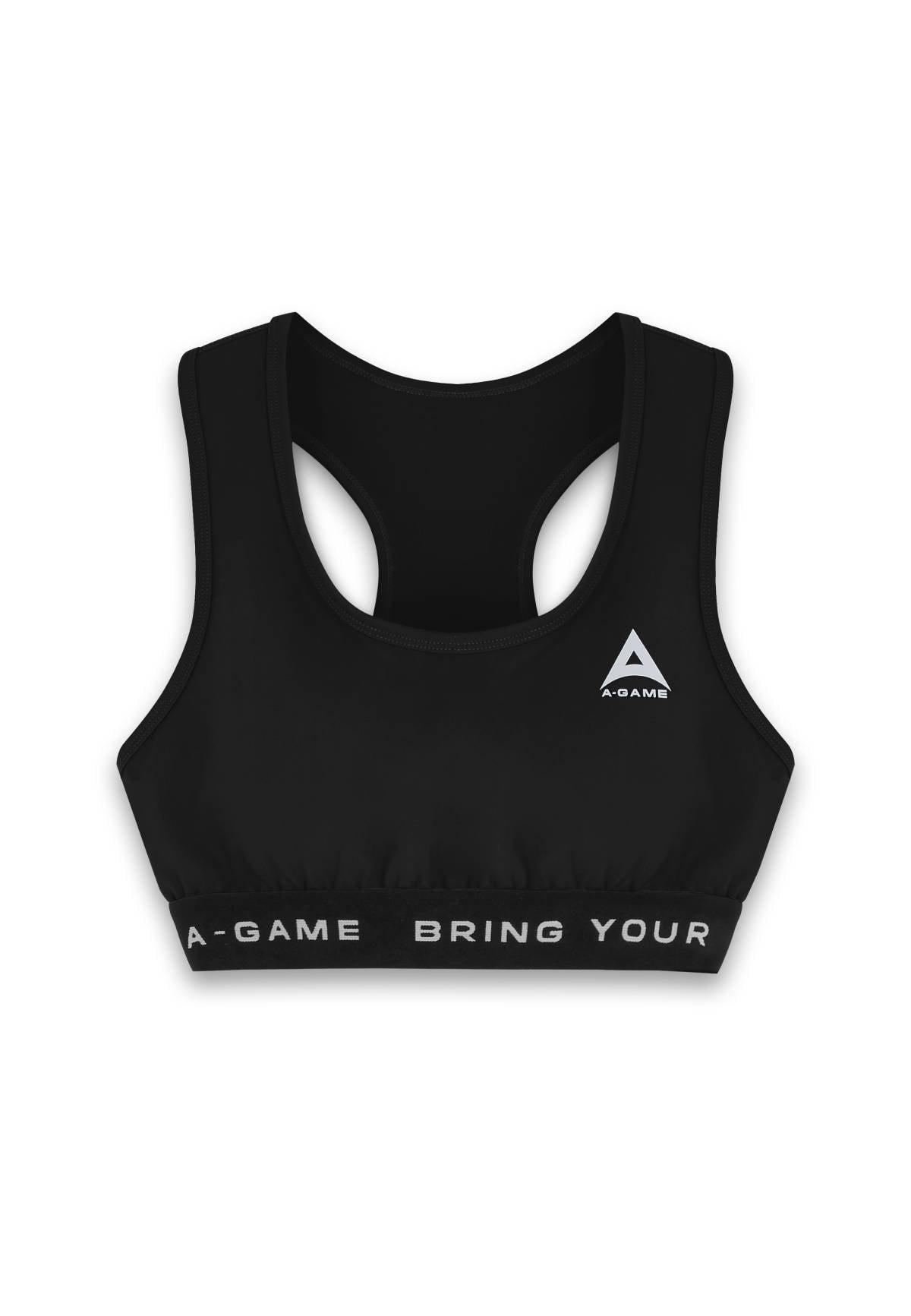 SOUTIEN-GORGE D'ENTRAÎNEMENT AVEC LOGO A-GAME POUR FEMME - NOIR