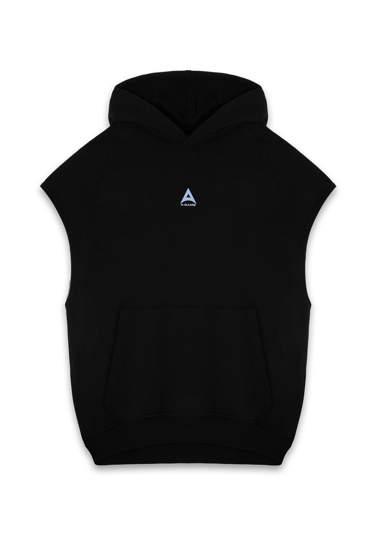SWEAT À CAPUCHE COURT SANS MANCHES A-GAME ROTATE POUR FEMME - NOIR