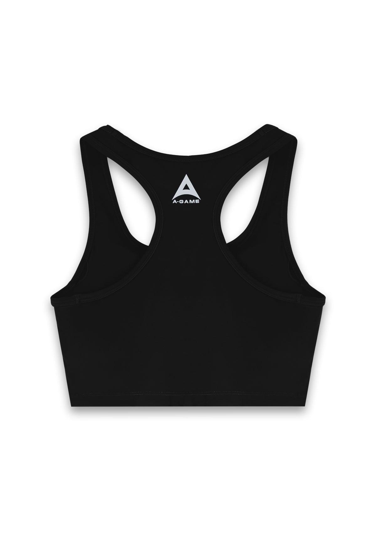 SOUTIEN-GORGE DE SPORT A-GAME À COL CARRÉ POUR FEMME - NOIR
