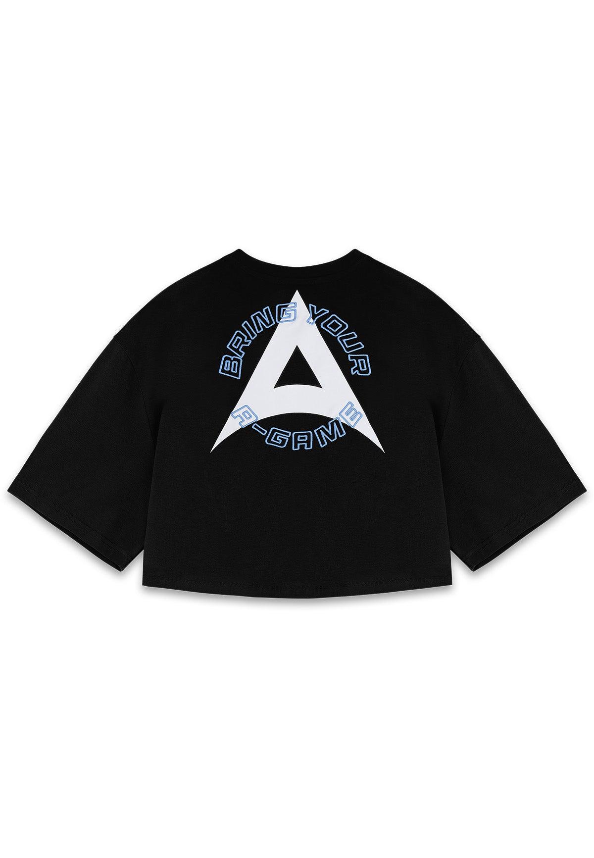 T-SHIRT COURT DÉCONTRACTÉ APPORTEZ VOTRE A-GAME POUR FEMMES - NOIR