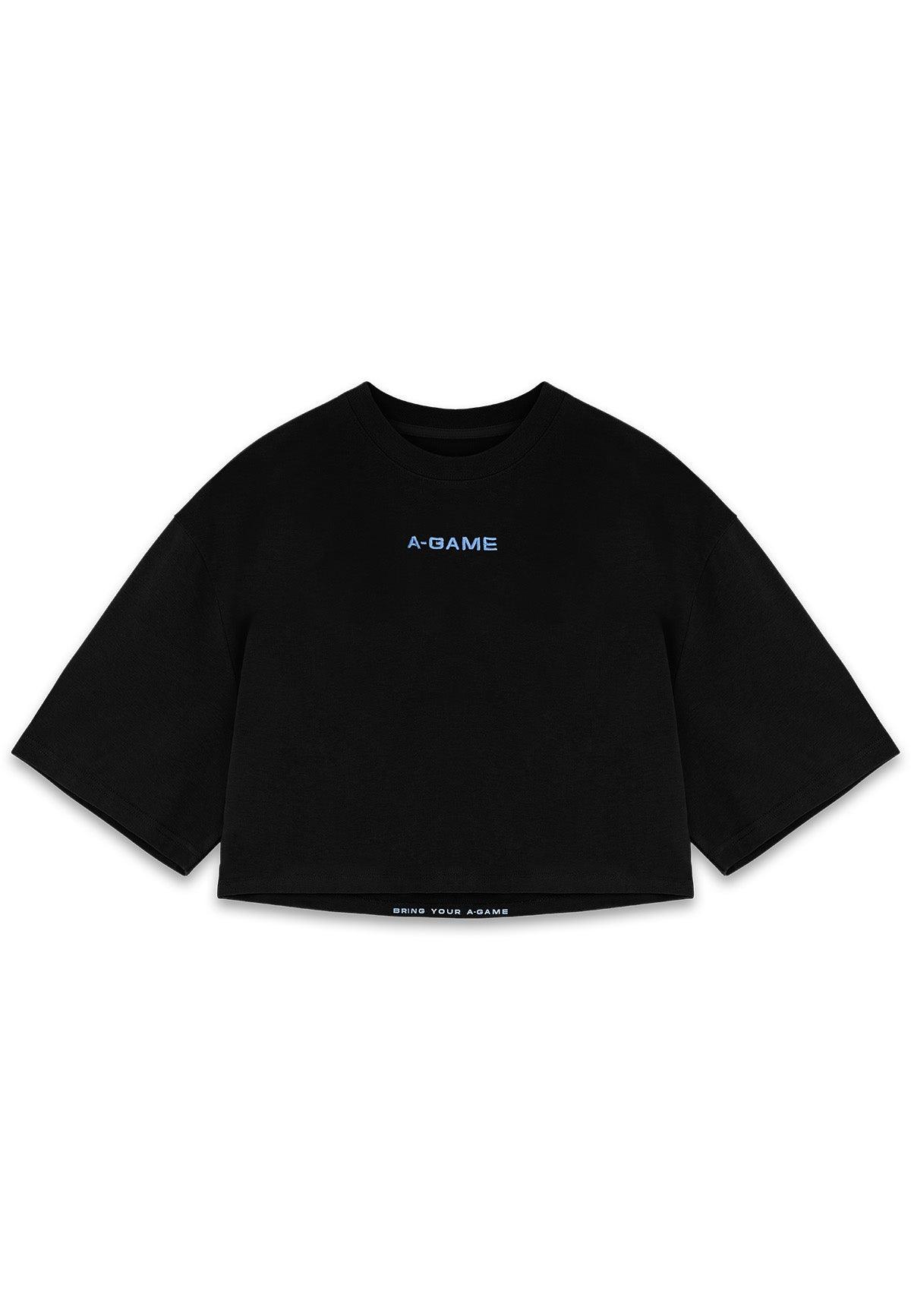 T-SHIRT COURT DÉCONTRACTÉ APPORTEZ VOTRE A-GAME POUR FEMMES - NOIR