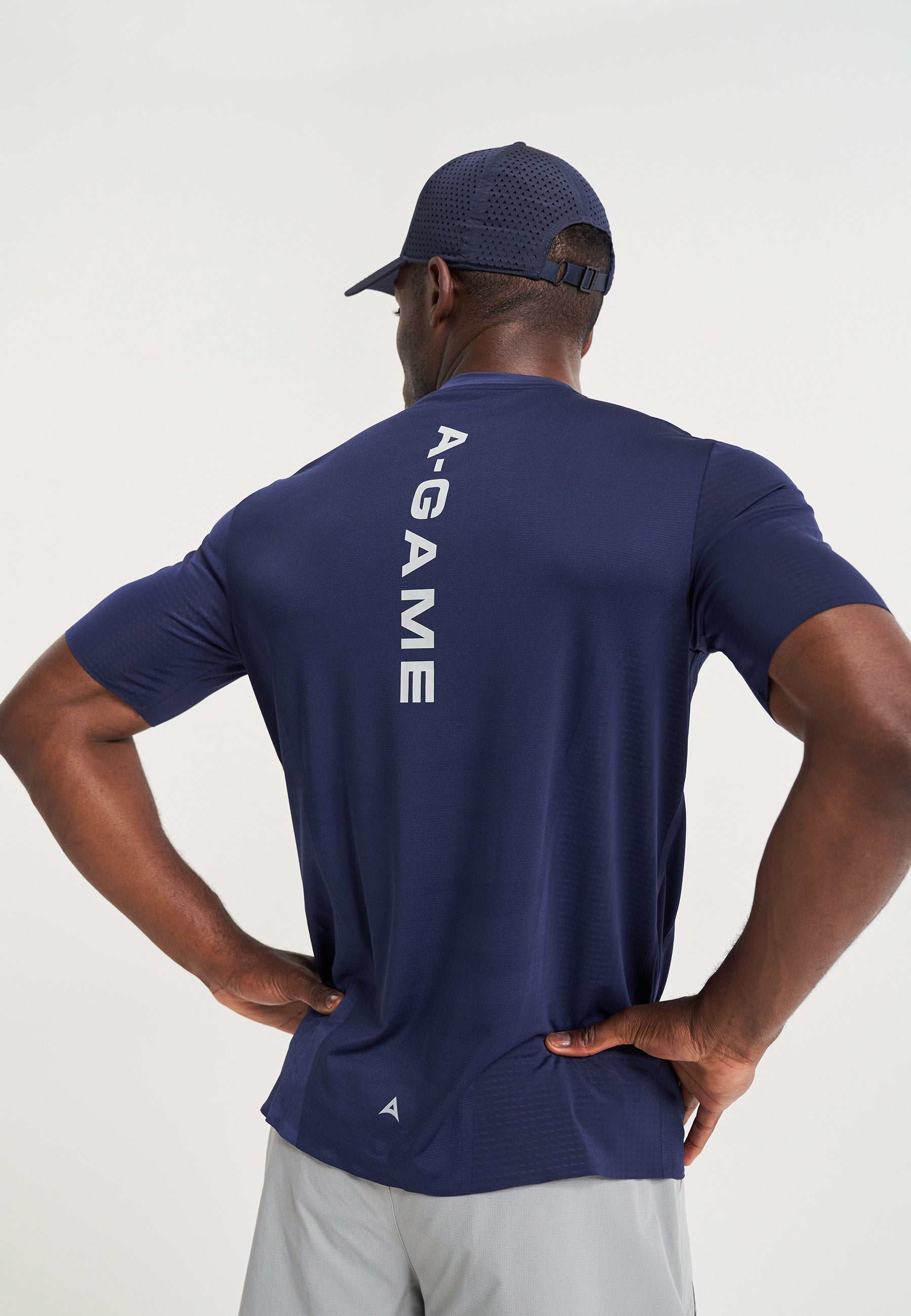 Maglietta da allenamento con pannelli A-Game da uomo - Blu scuro