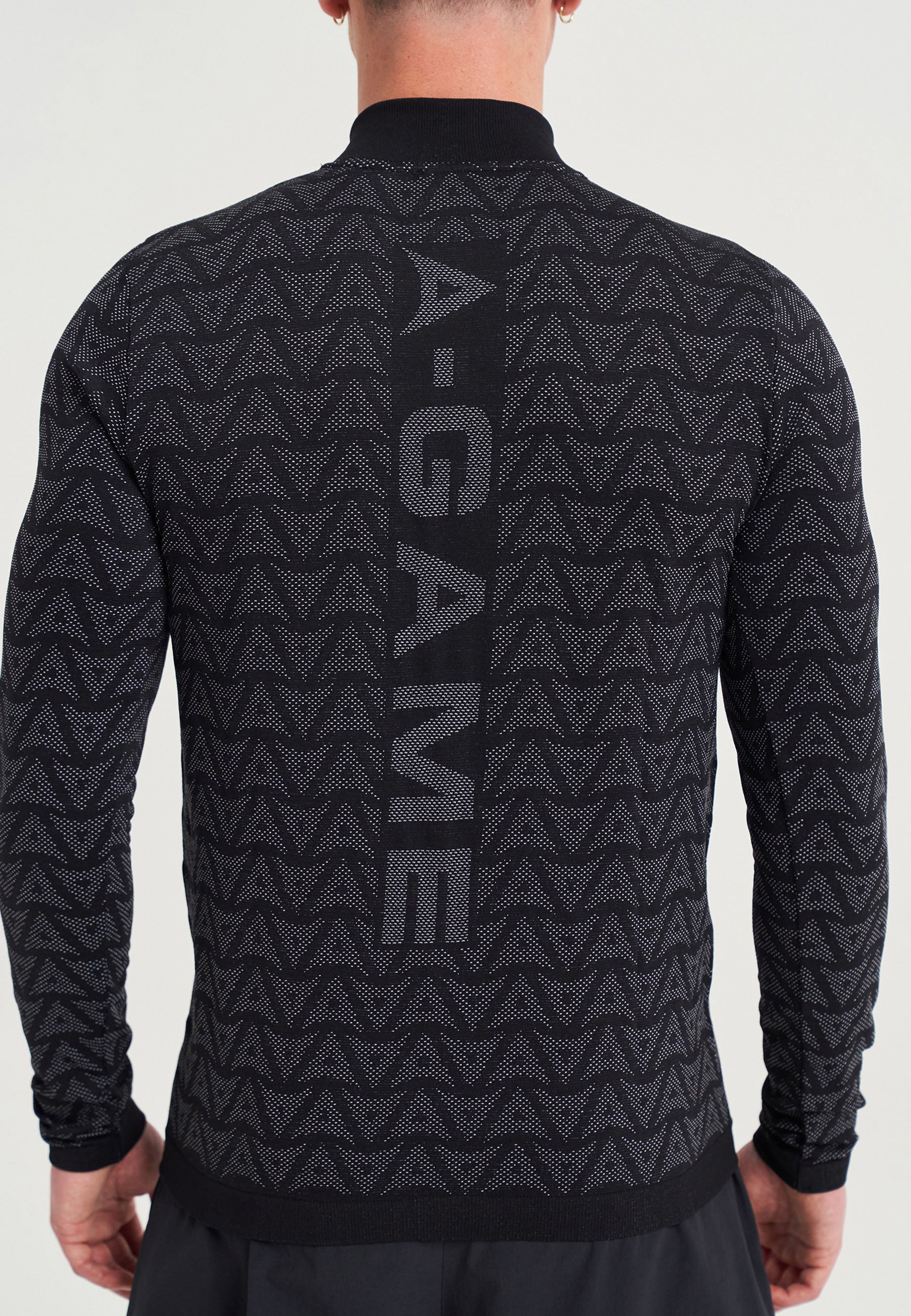 Maglia da allenamento a maniche lunghe con logo A-Game Seamless da uomo - Nera