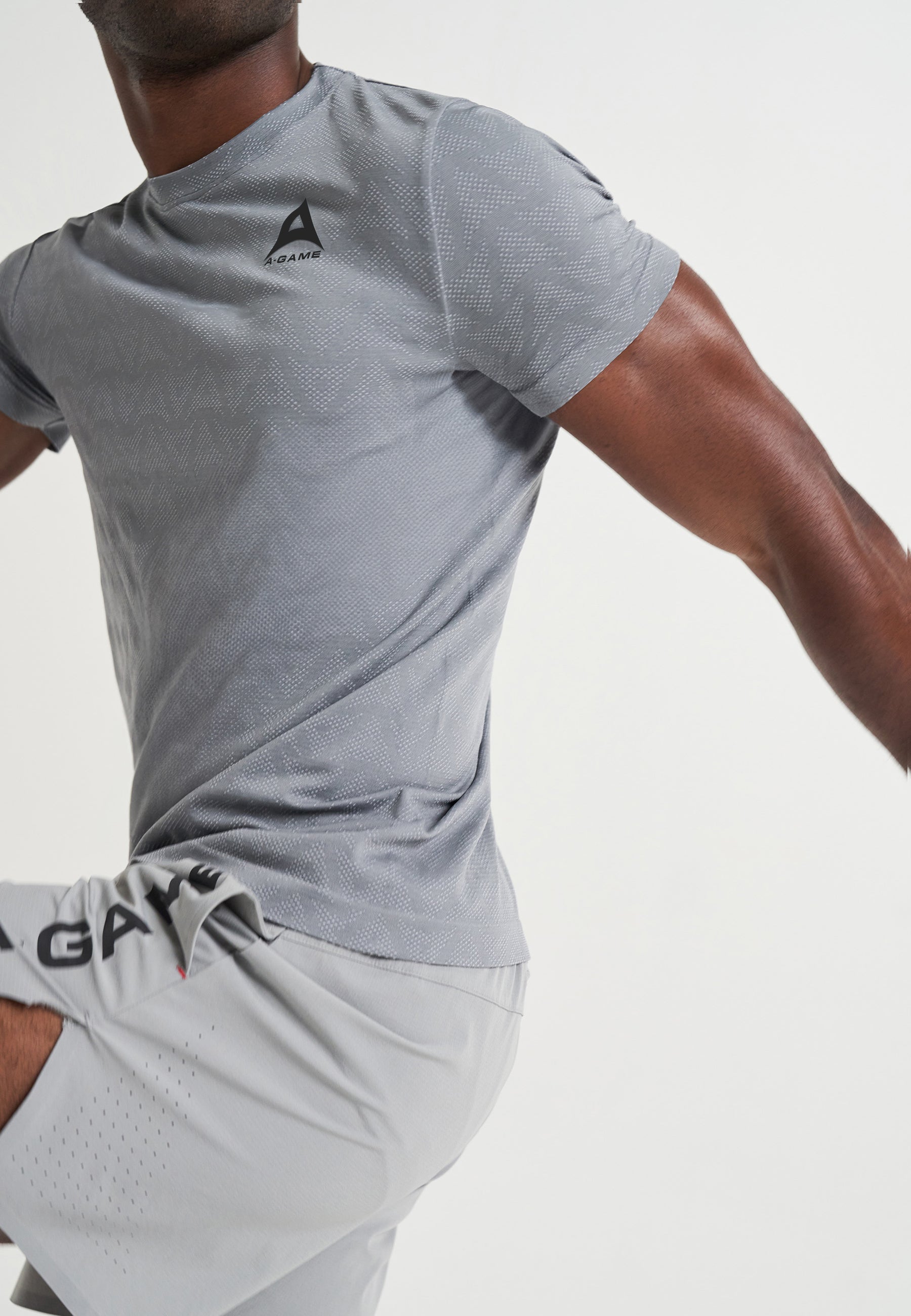 T-shirt da uomo con logo da allenamento A-Game Seamless - Grigio acciaio