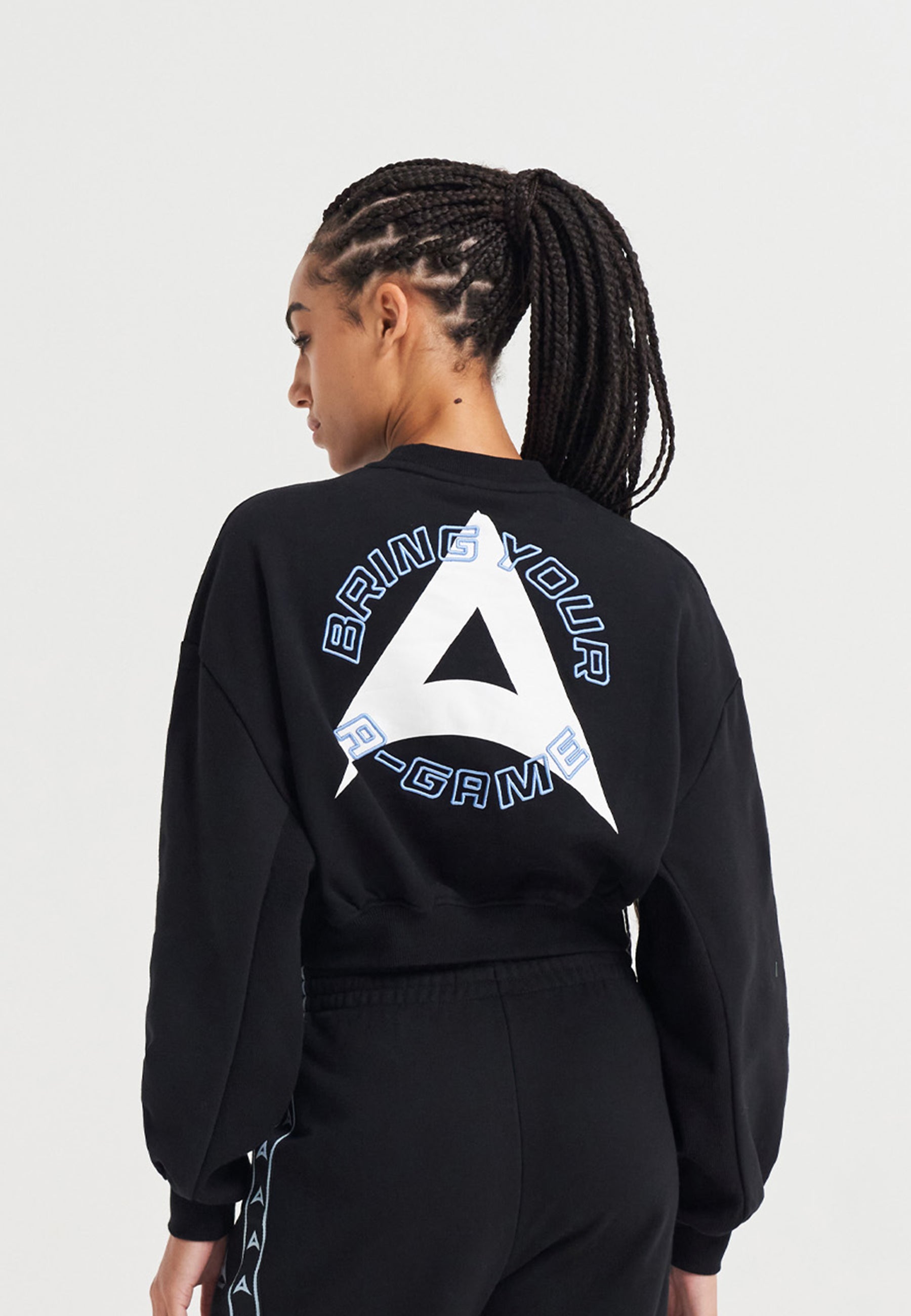 SWEAT-SHIRT COURT FEMME APPORTEZ VOTRE A-GAME - NOIR