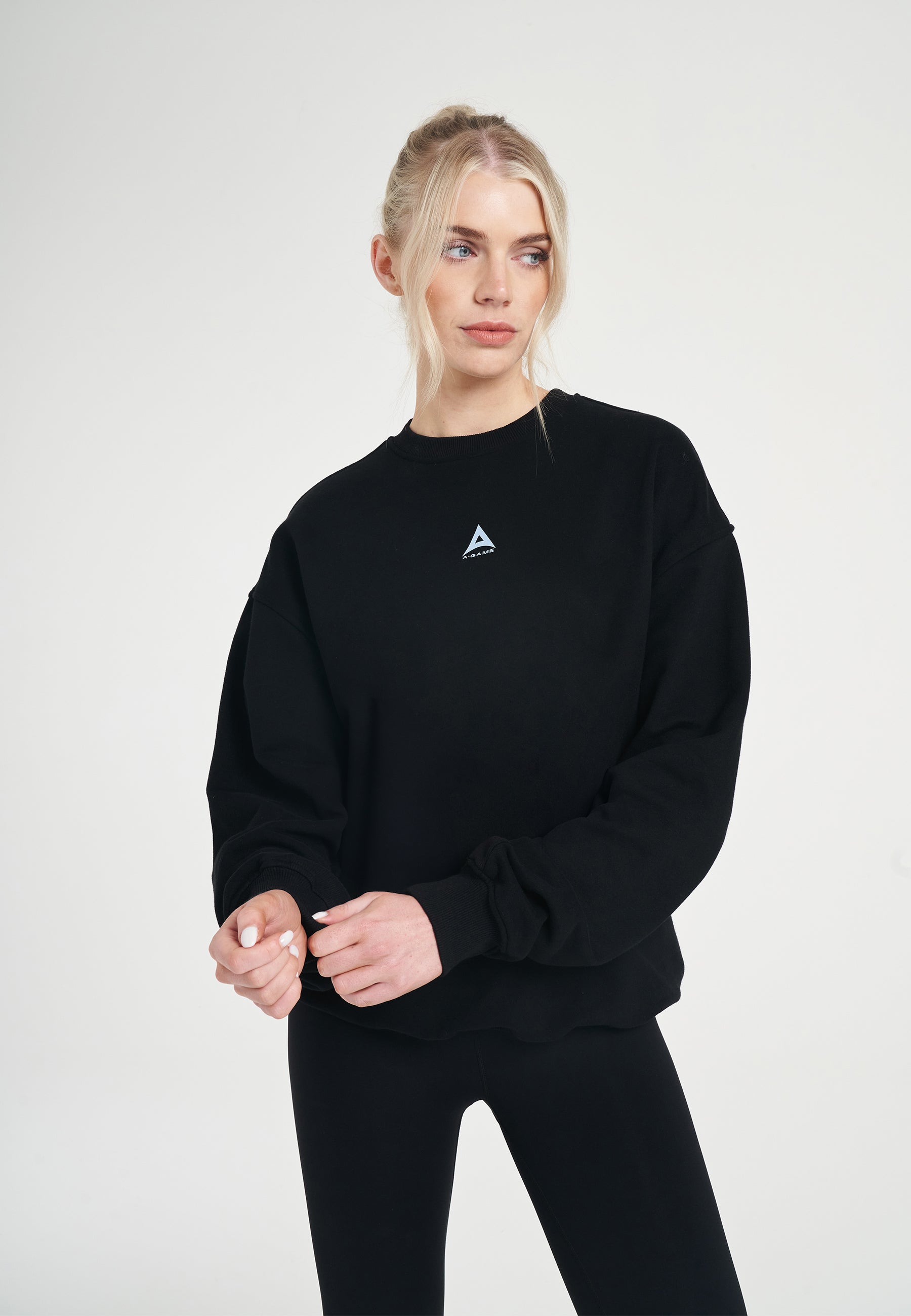 SWEAT-SHIRT GRAPHIQUE AVEC LOGO ICON A-GAME POUR FEMME - NOIR