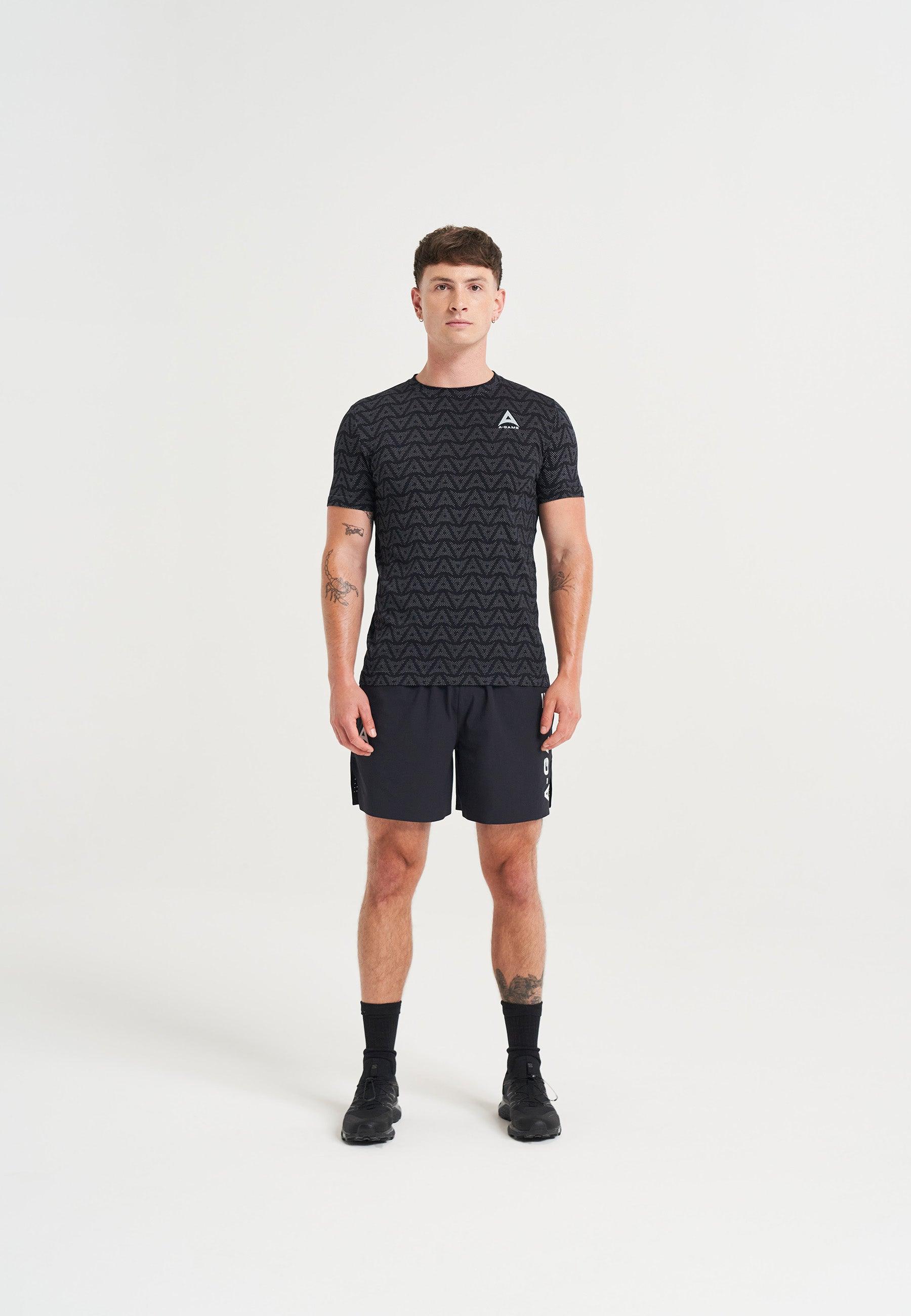 T-shirt da allenamento con logo A-Game Seamless Training da uomo - nera