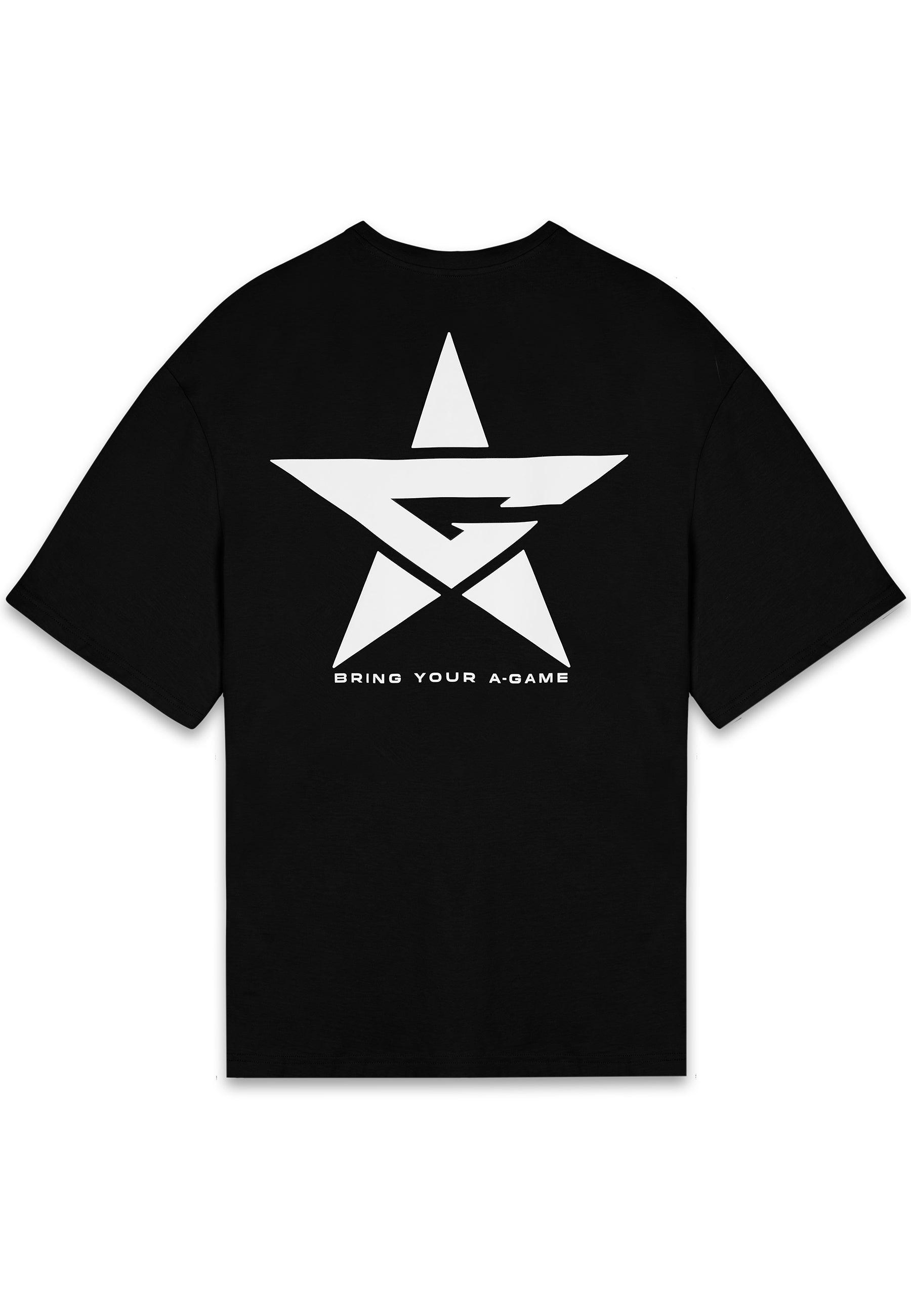 T-SHIRT AVEC LOGO GRAPHIQUE A-GAME STAR POUR HOMMES - NOIR