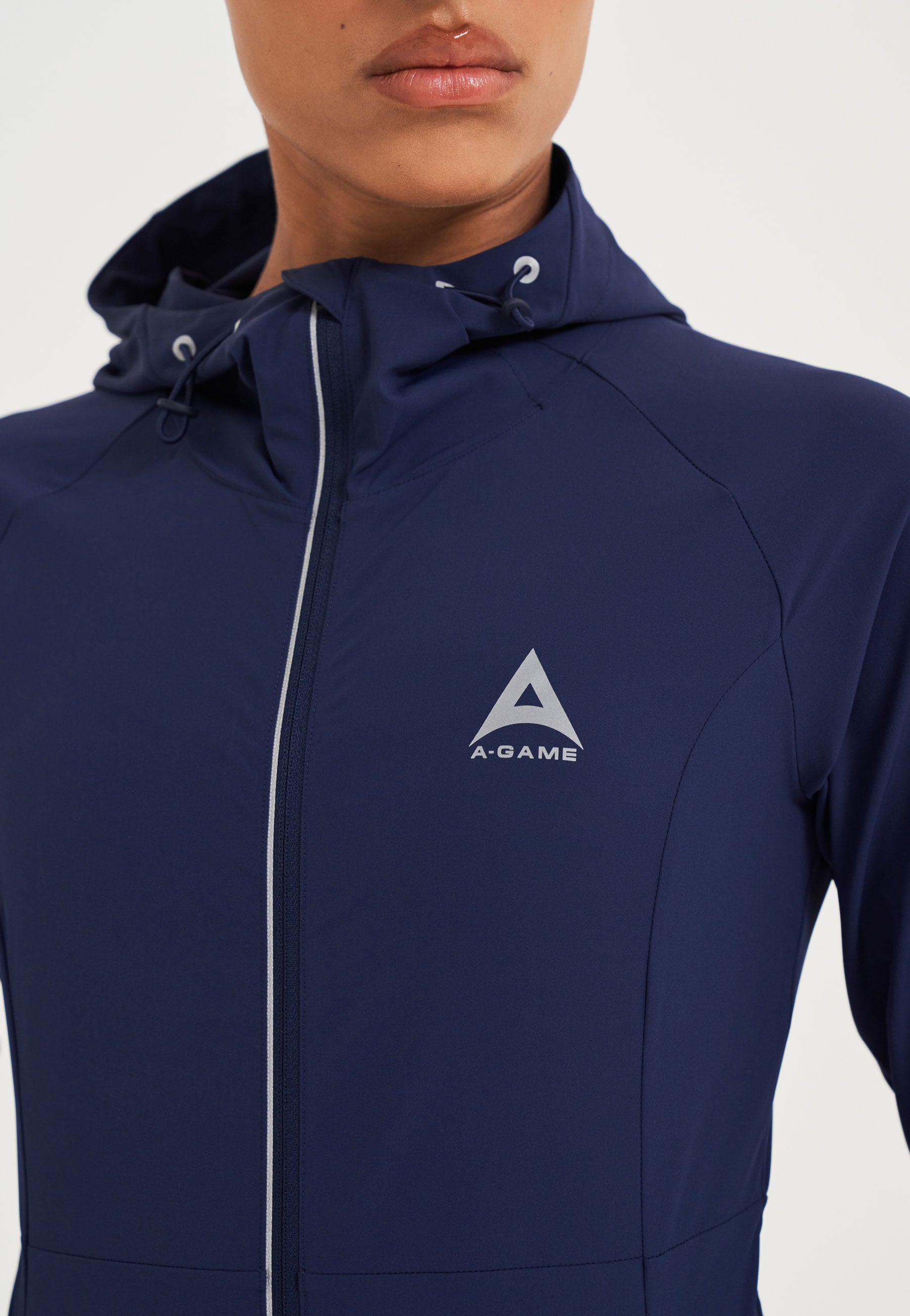Giacca da corsa aderente leggera A-Game da donna - Blu Corona/Argento