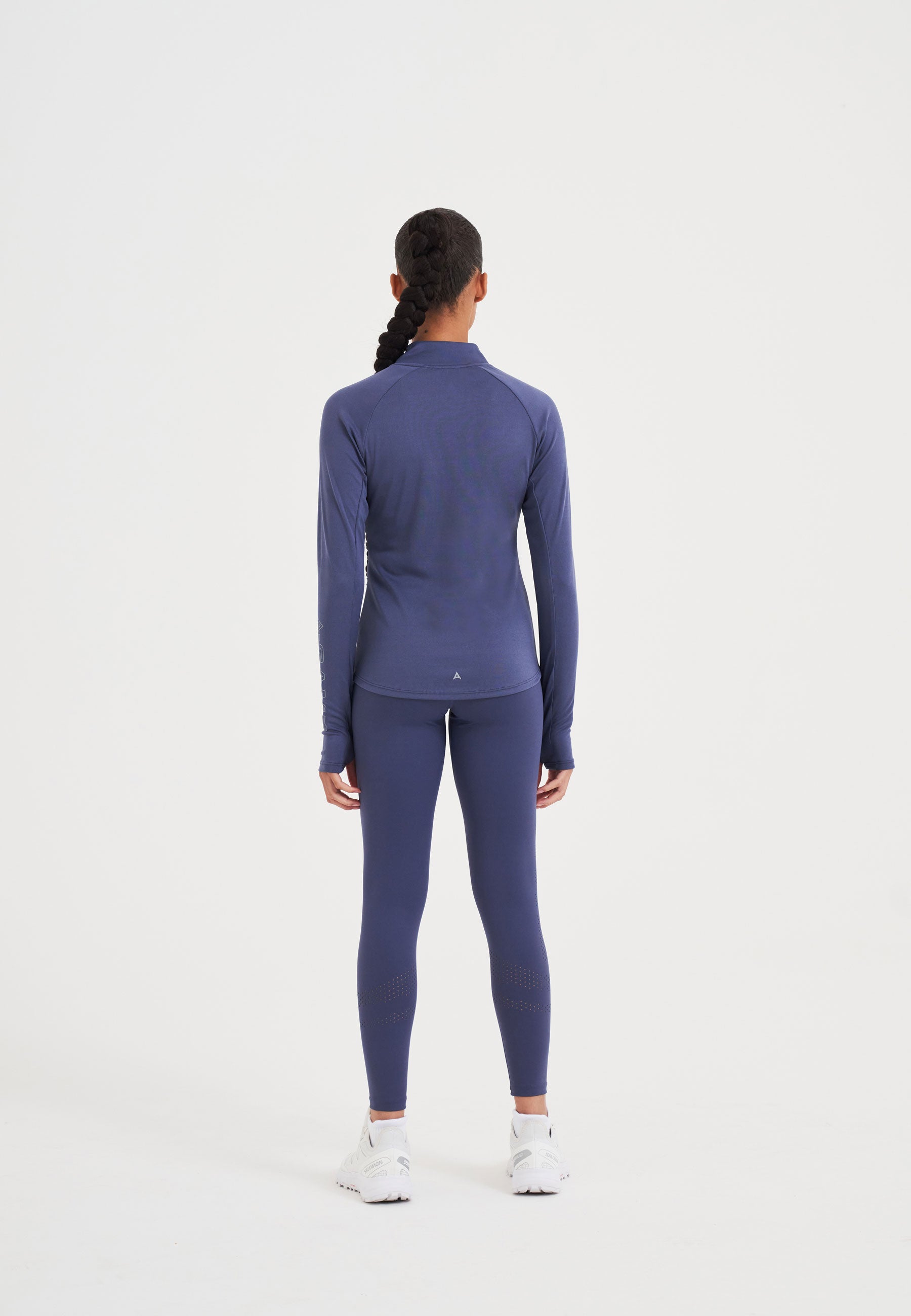 HAUT D'ENTRAÎNEMENT AJUSTÉ A-GAME QUART ZIP POUR FEMME - BLEU