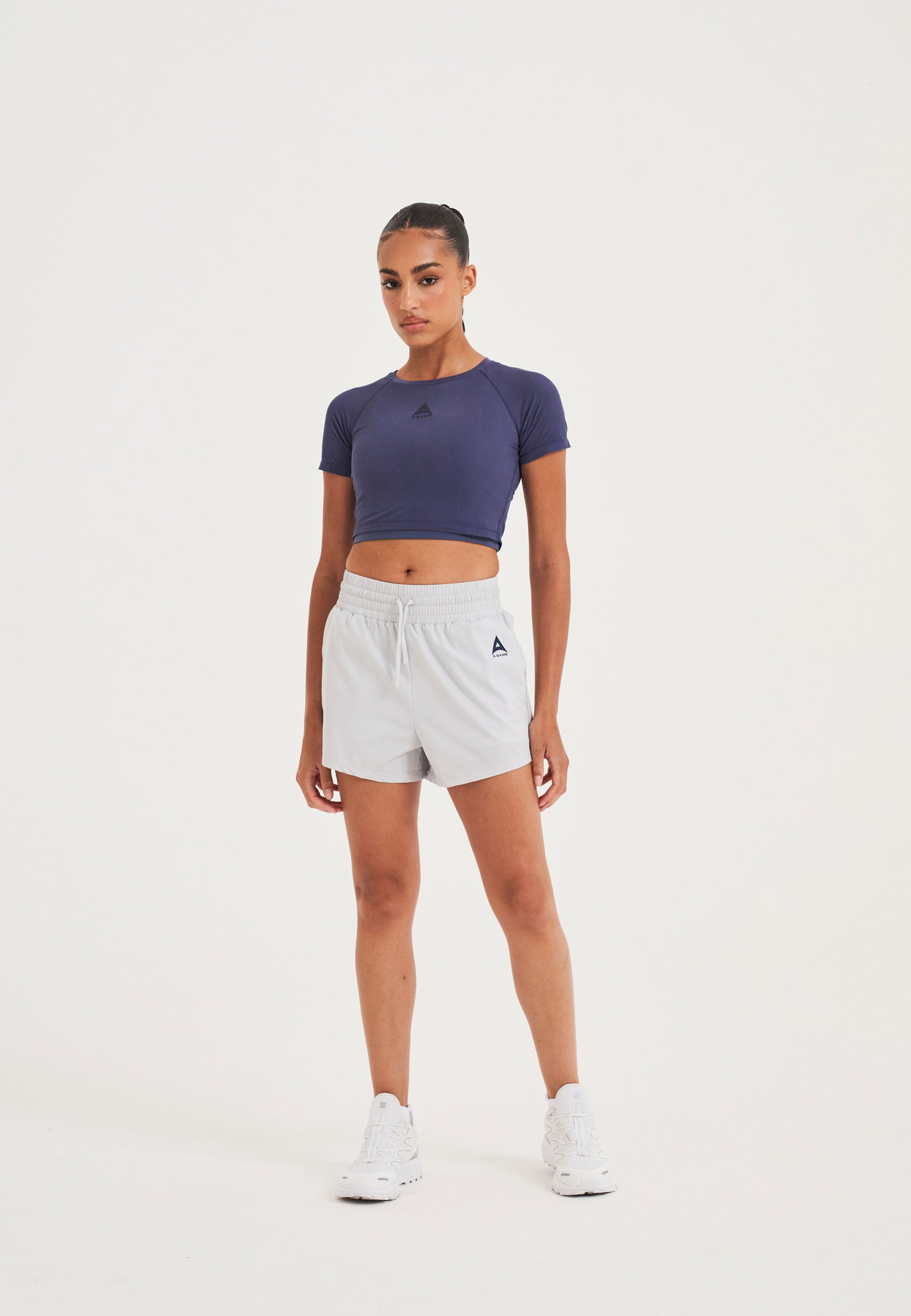 SHORT DE COUREUR D'ENTRAÎNEMENT A-GAME POUR FEMME - GRIS