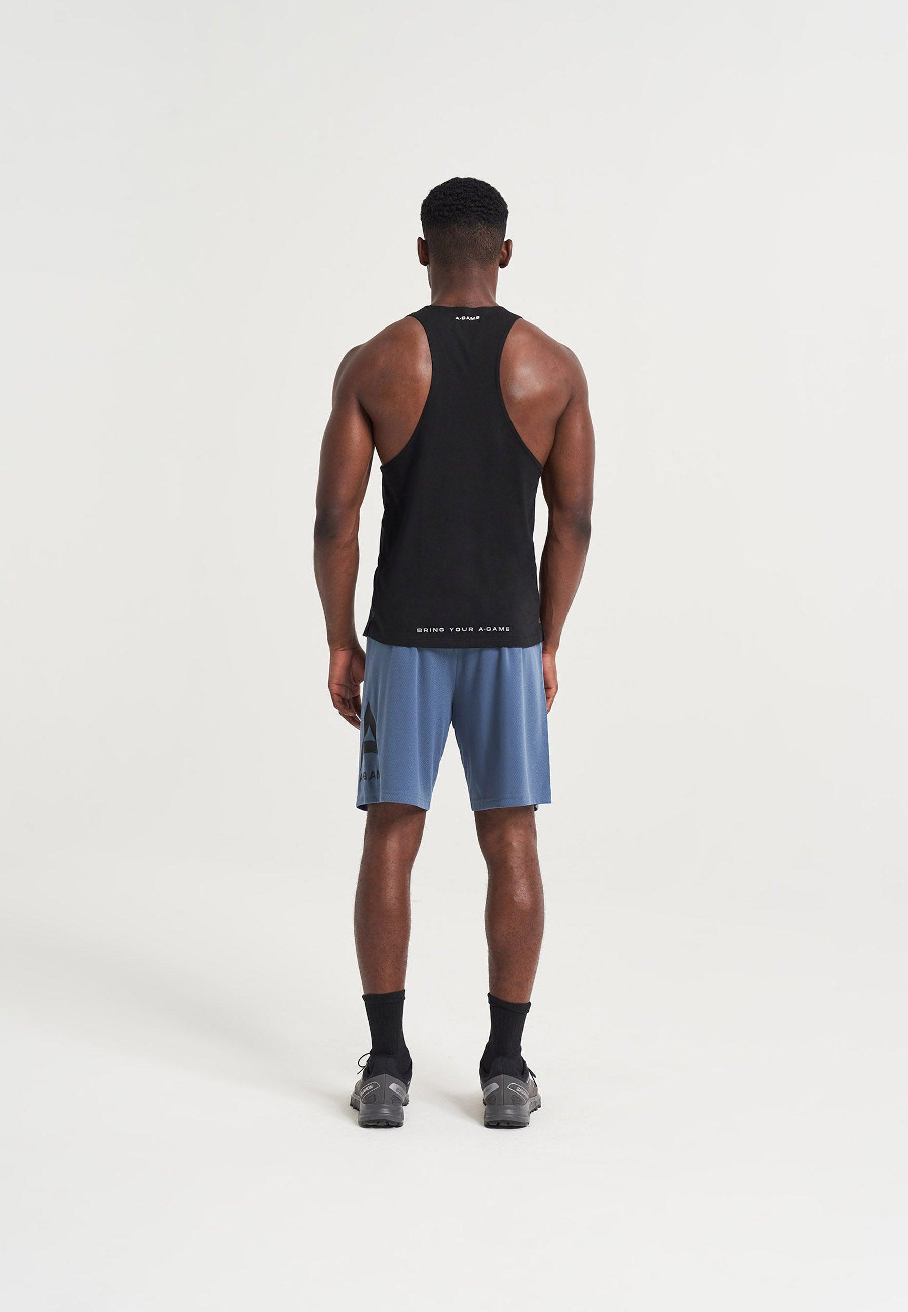 SHORT DE BASKET-BALL AVEC LOGO A-GAME POUR HOMMES - BLEU OCÉAN