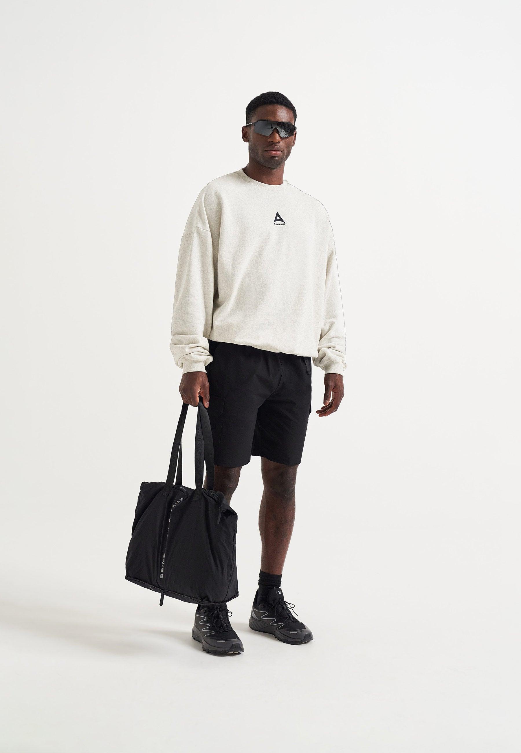 SWEAT-SHIRT DÉCONTRACTÉ GRAPHIQUE AVEC LOGO A-GAME POUR HOMMES - NEIGE MARL