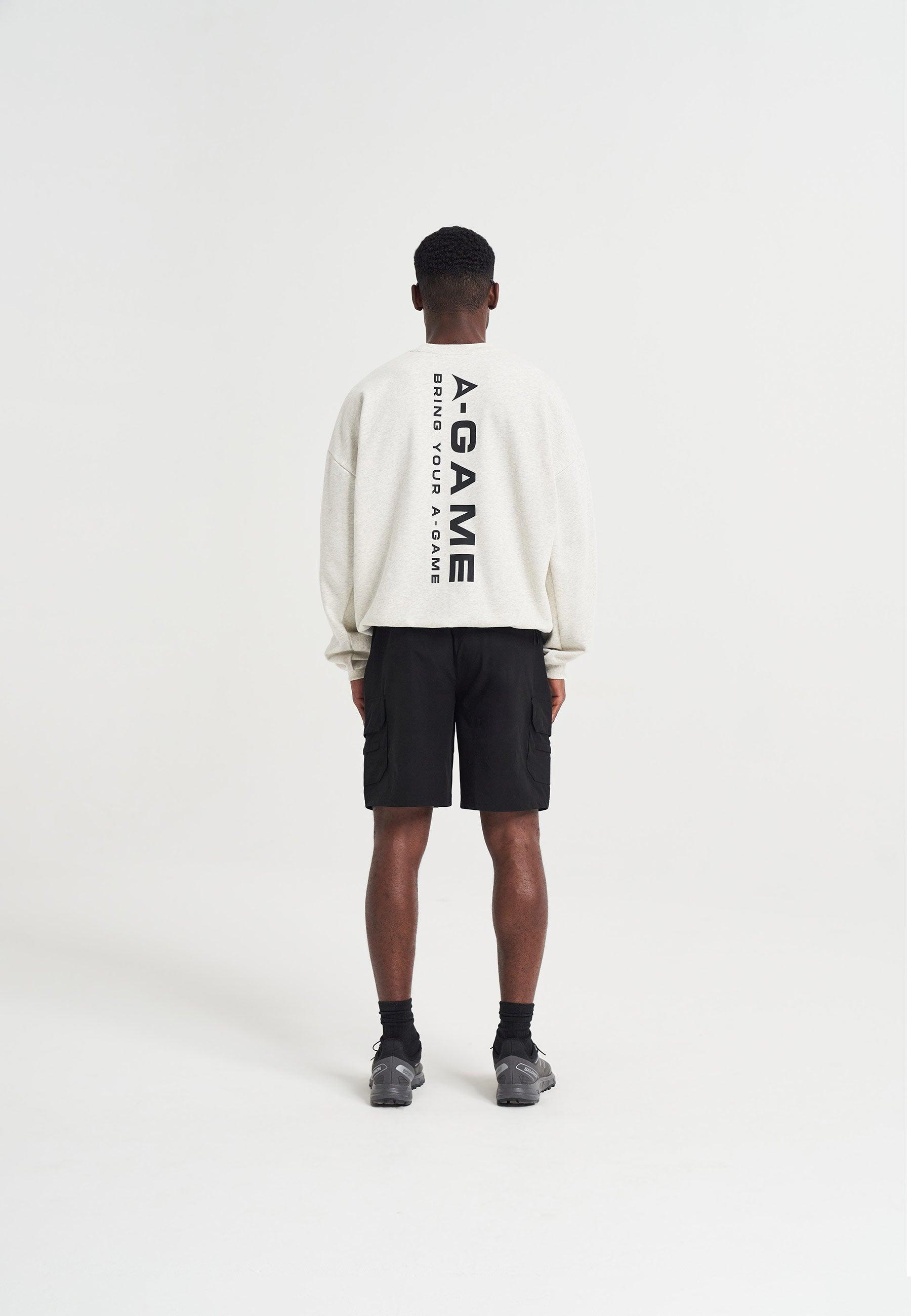 SWEAT-SHIRT DÉCONTRACTÉ GRAPHIQUE AVEC LOGO A-GAME POUR HOMMES - NEIGE MARL