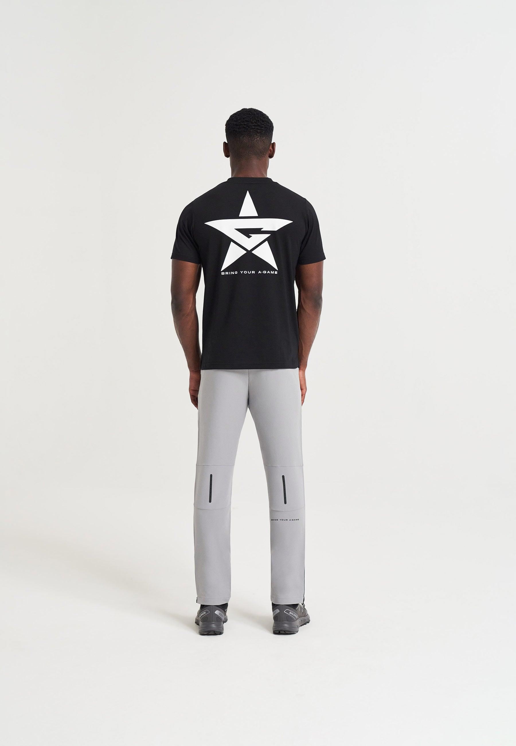 T-SHIRT AVEC LOGO GRAPHIQUE A-GAME STAR POUR HOMMES - NOIR
