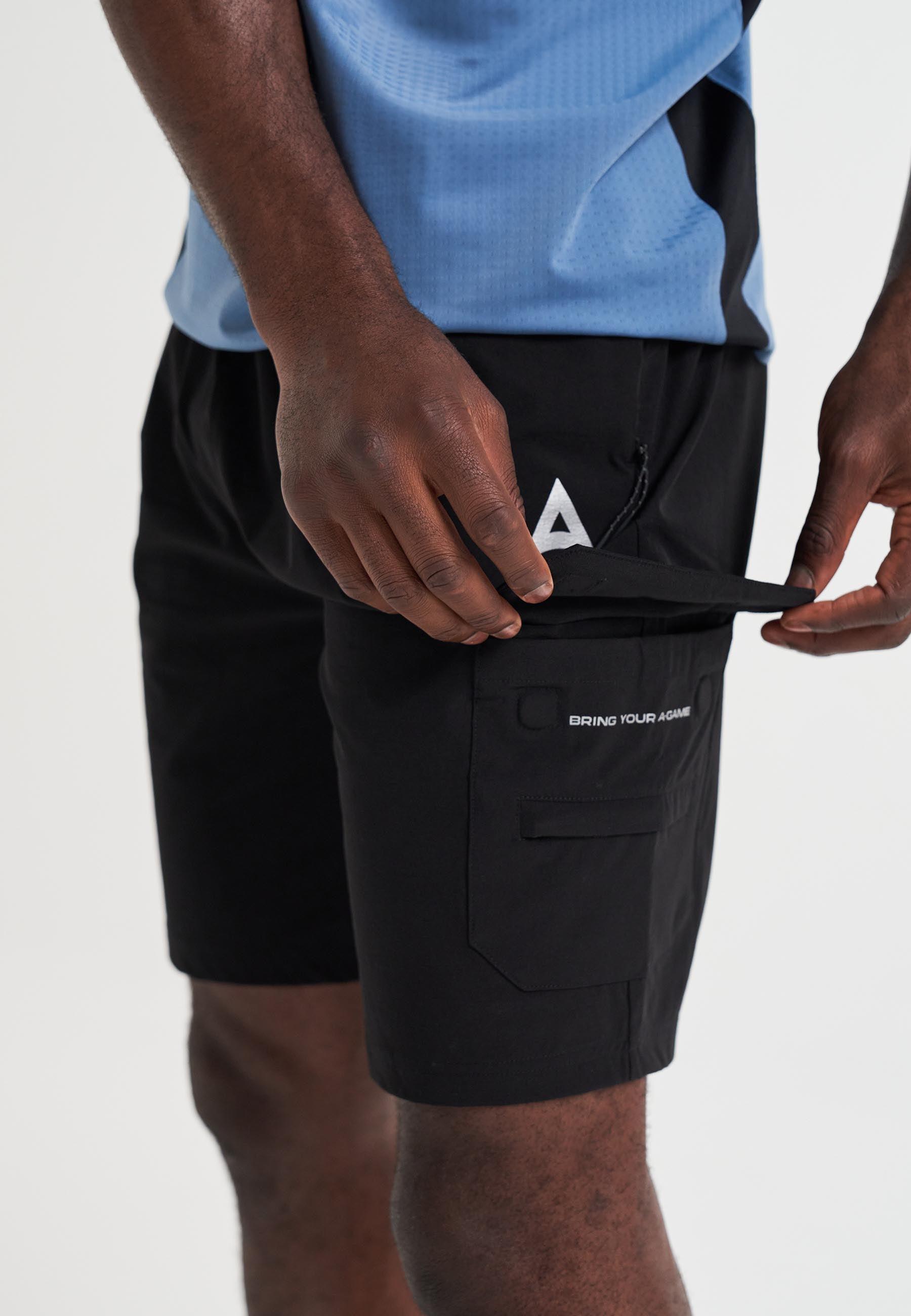 Pantaloncini cargo A-Game Tech da uomo - neri