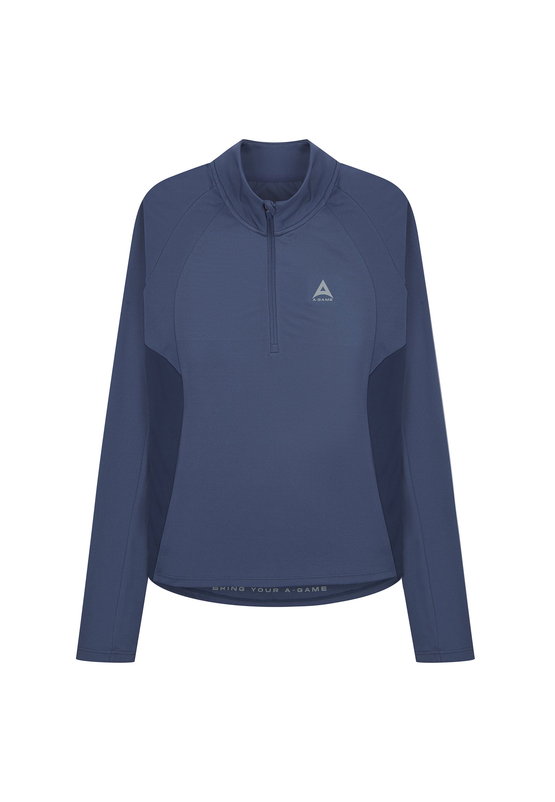 HAUT D'ENTRAÎNEMENT AJUSTÉ A-GAME QUART ZIP POUR FEMME - BLEU