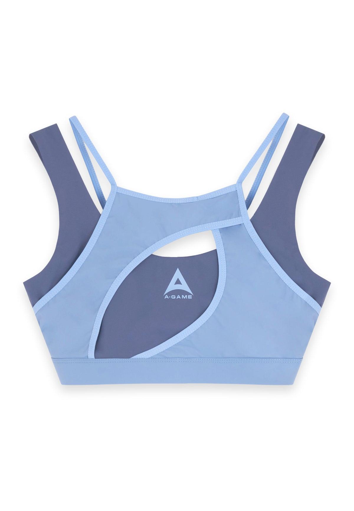 SOUTIEN-GORGE DE SPORT SUPERPOSÉ A-GAME POUR FEMME - BLEU COURONNE/OPEN AIR