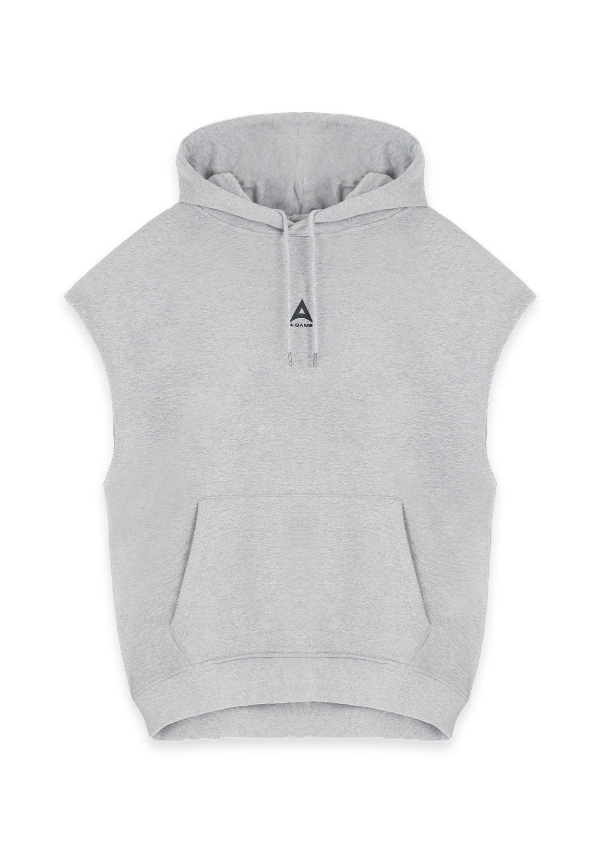 Felpa con cappuccio corta senza maniche con logo A-Game Rotate da donna - Grigio Marl