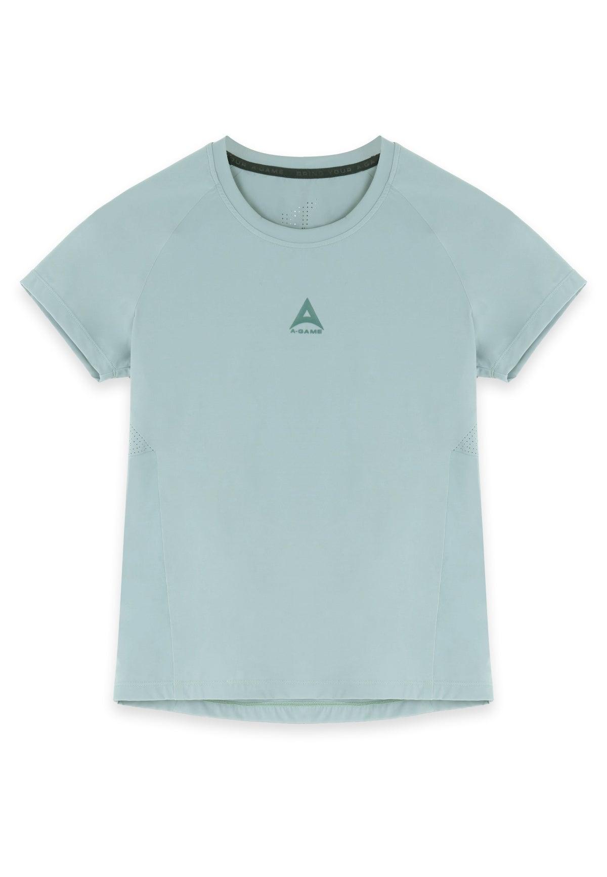 T-SHIRT D'ENTRAÎNEMENT À MANCHES COURTES A-GAME POUR FEMME - VERT SAGE